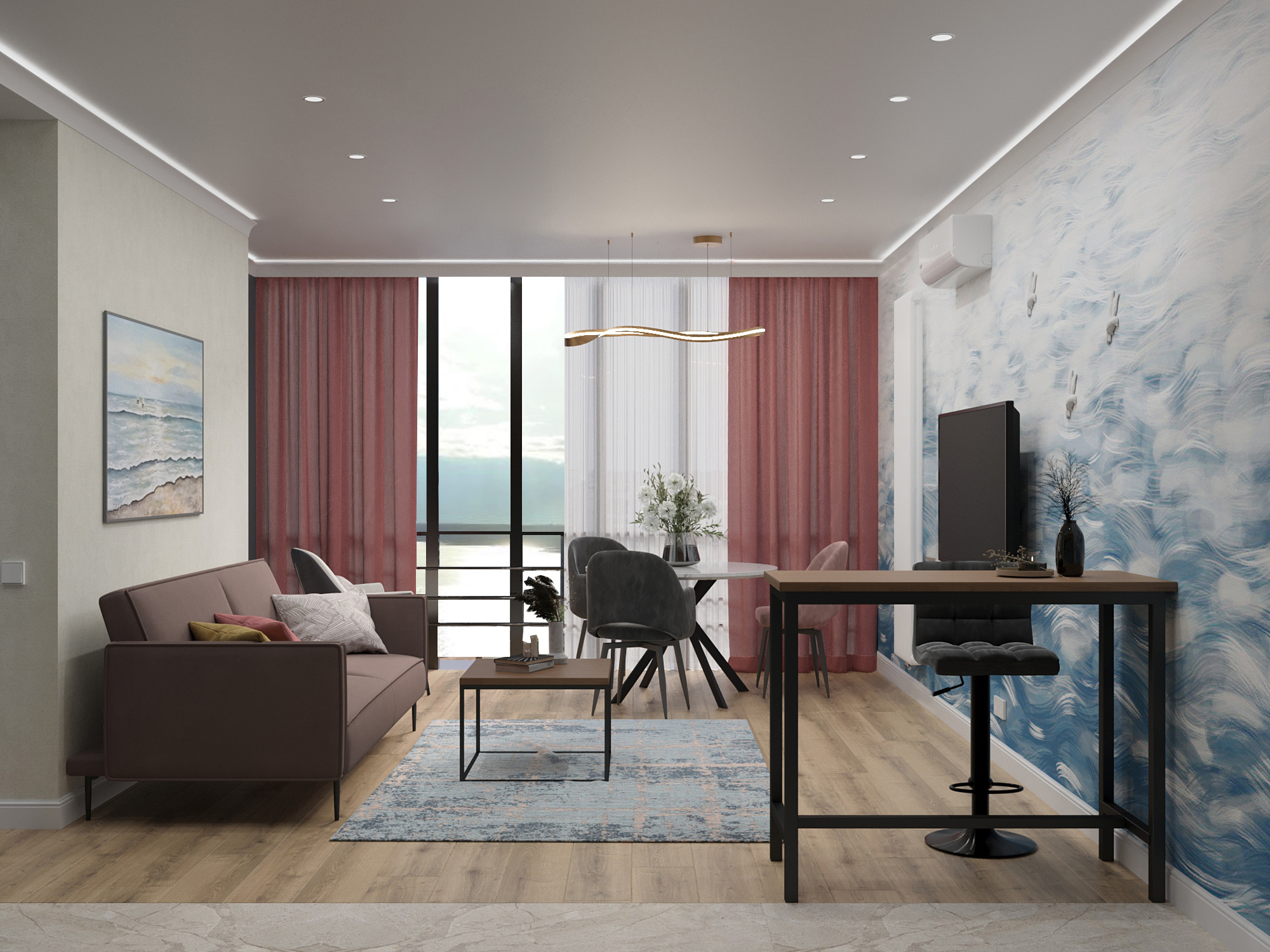 Дизайн-проект двухкомнатной квартиры для сдачи в аренду