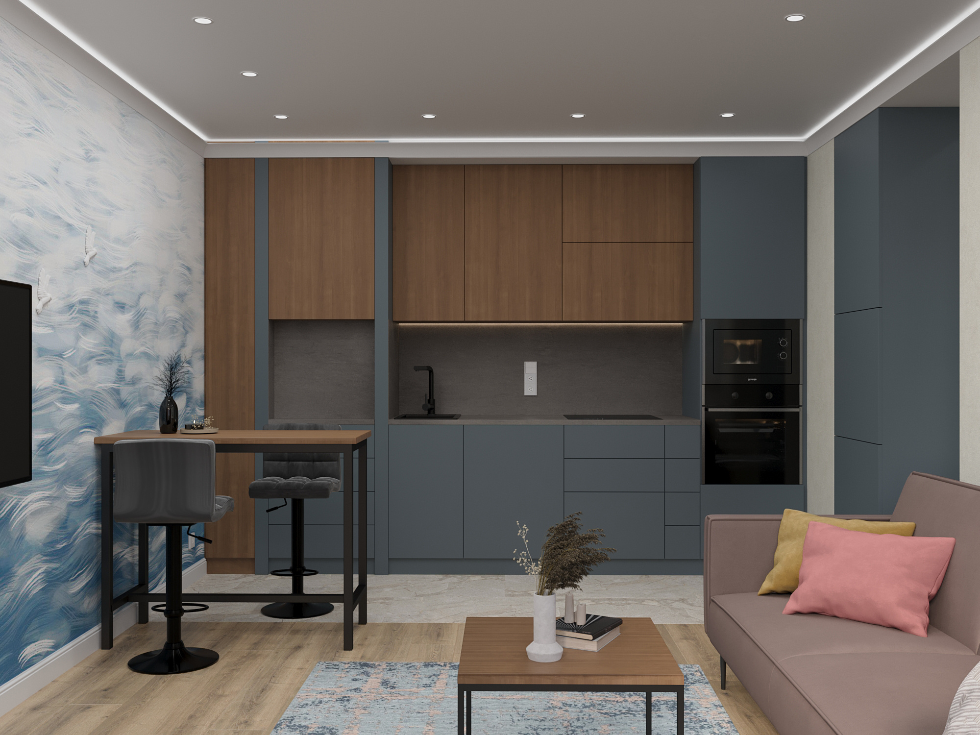 Дизайн-проект двухкомнатной квартиры для сдачи в аренду