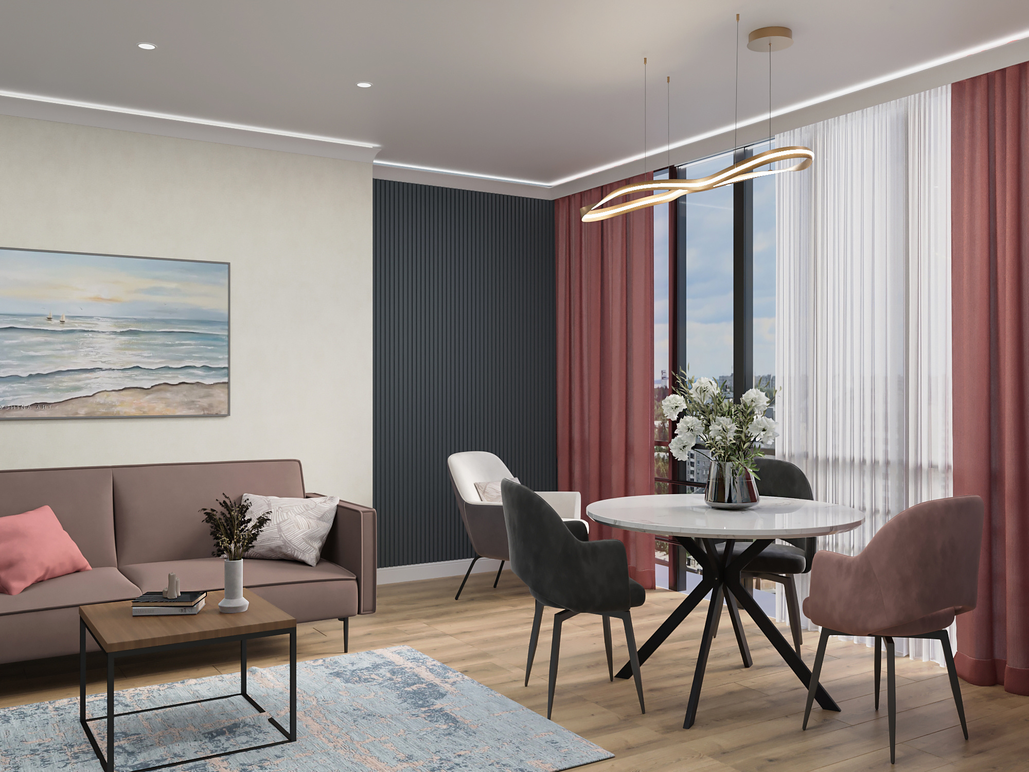 Дизайн-проект двухкомнатной квартиры для сдачи в аренду