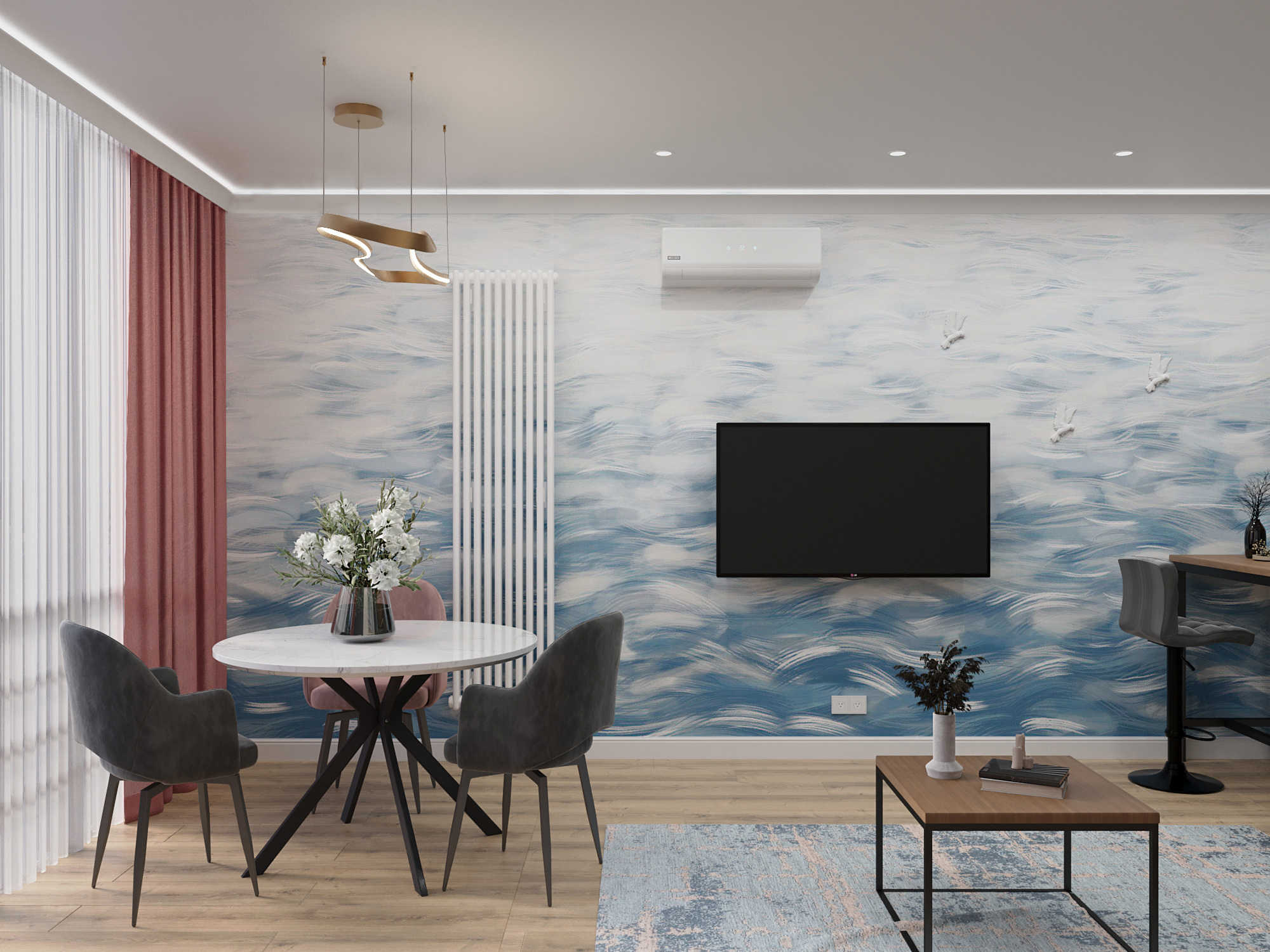 Дизайн-проект двухкомнатной квартиры для сдачи в аренду