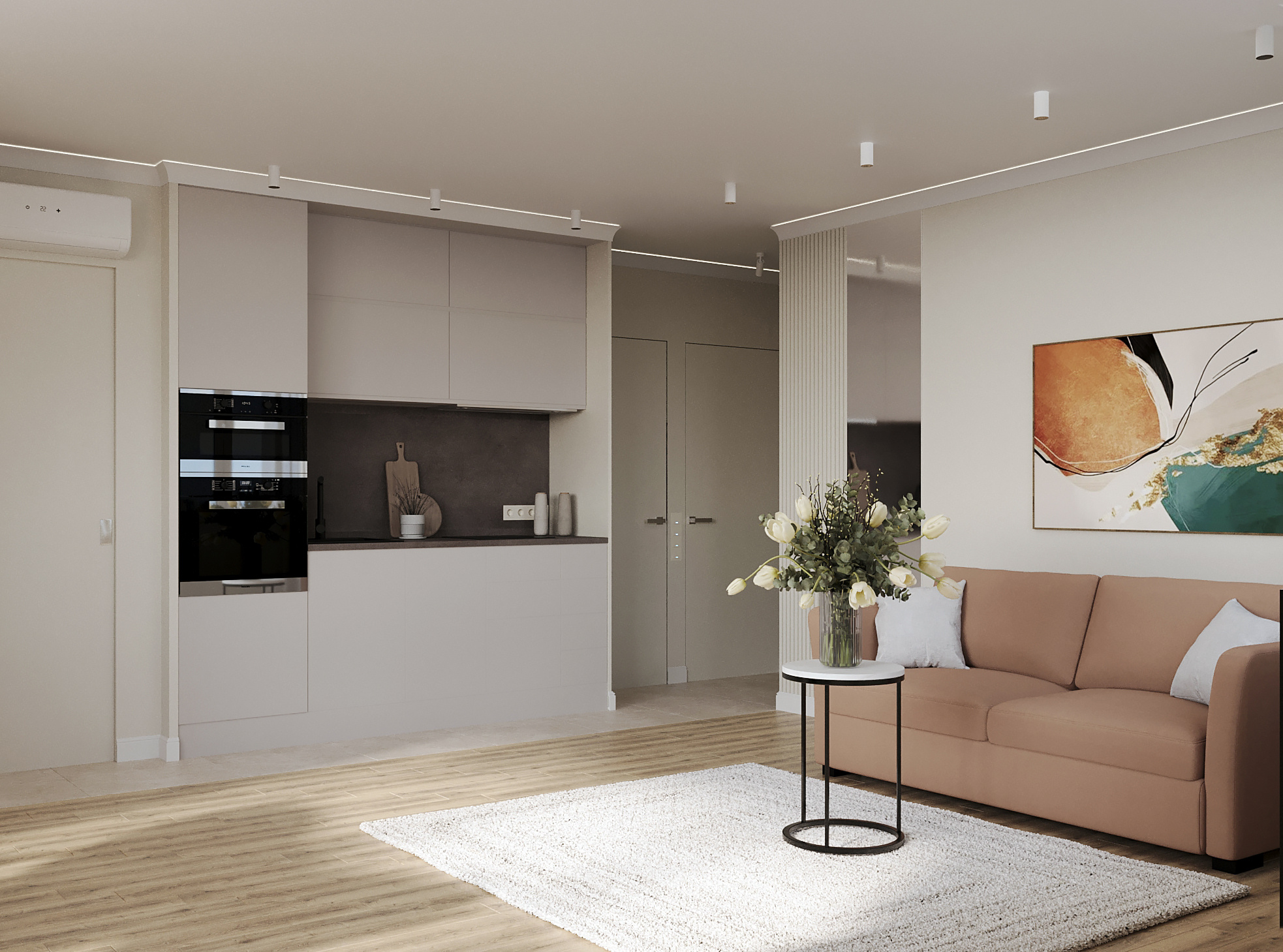 Дизайн-проект трехкомнатной квартиры для сдачи в аренду