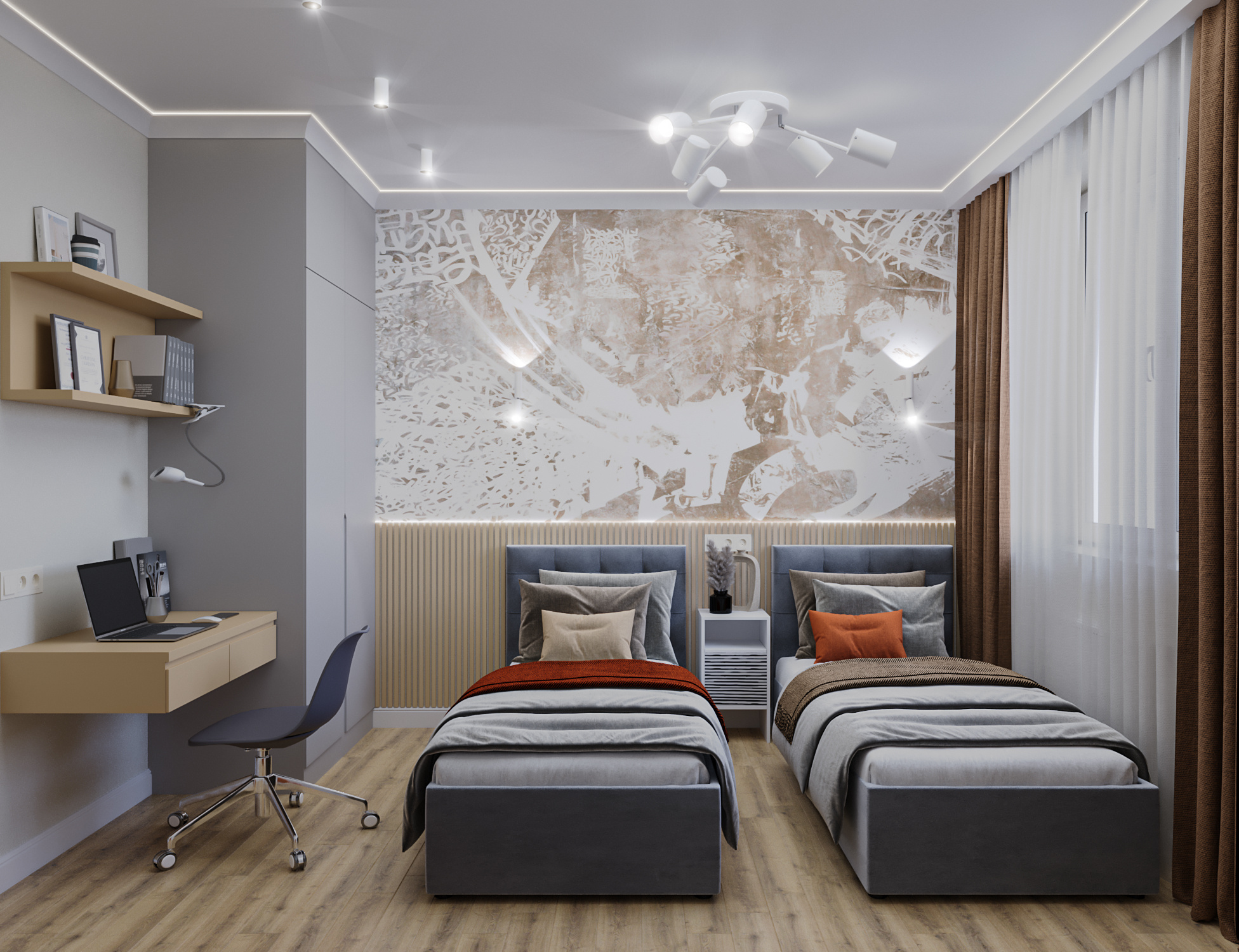 Дизайн-проект трехкомнатной квартиры для сдачи в аренду