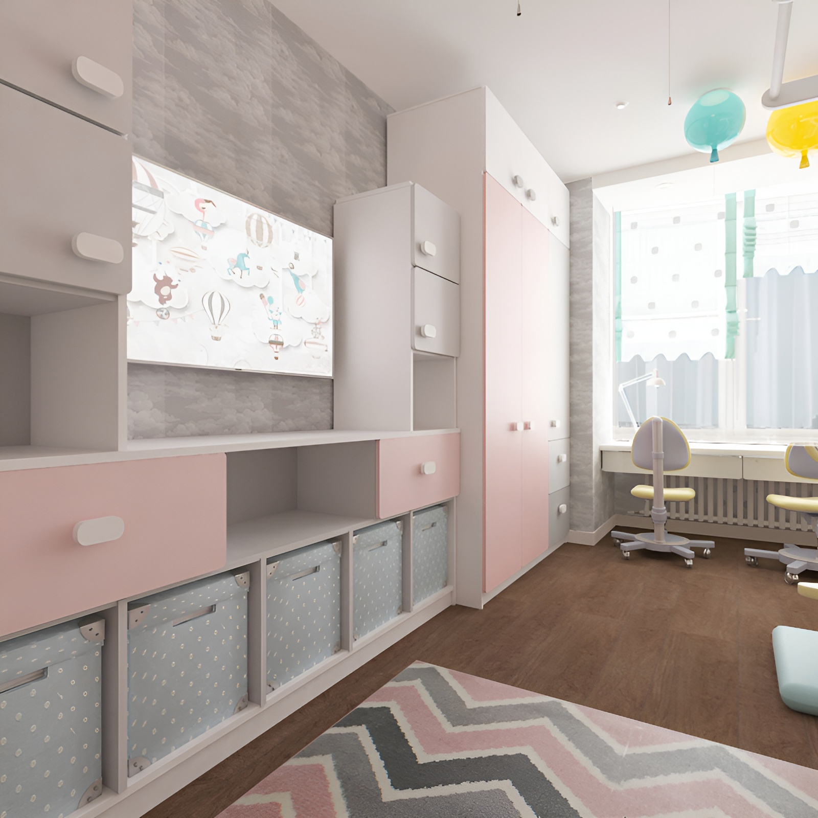 Квартира для молодой семьи с двумя дочками.