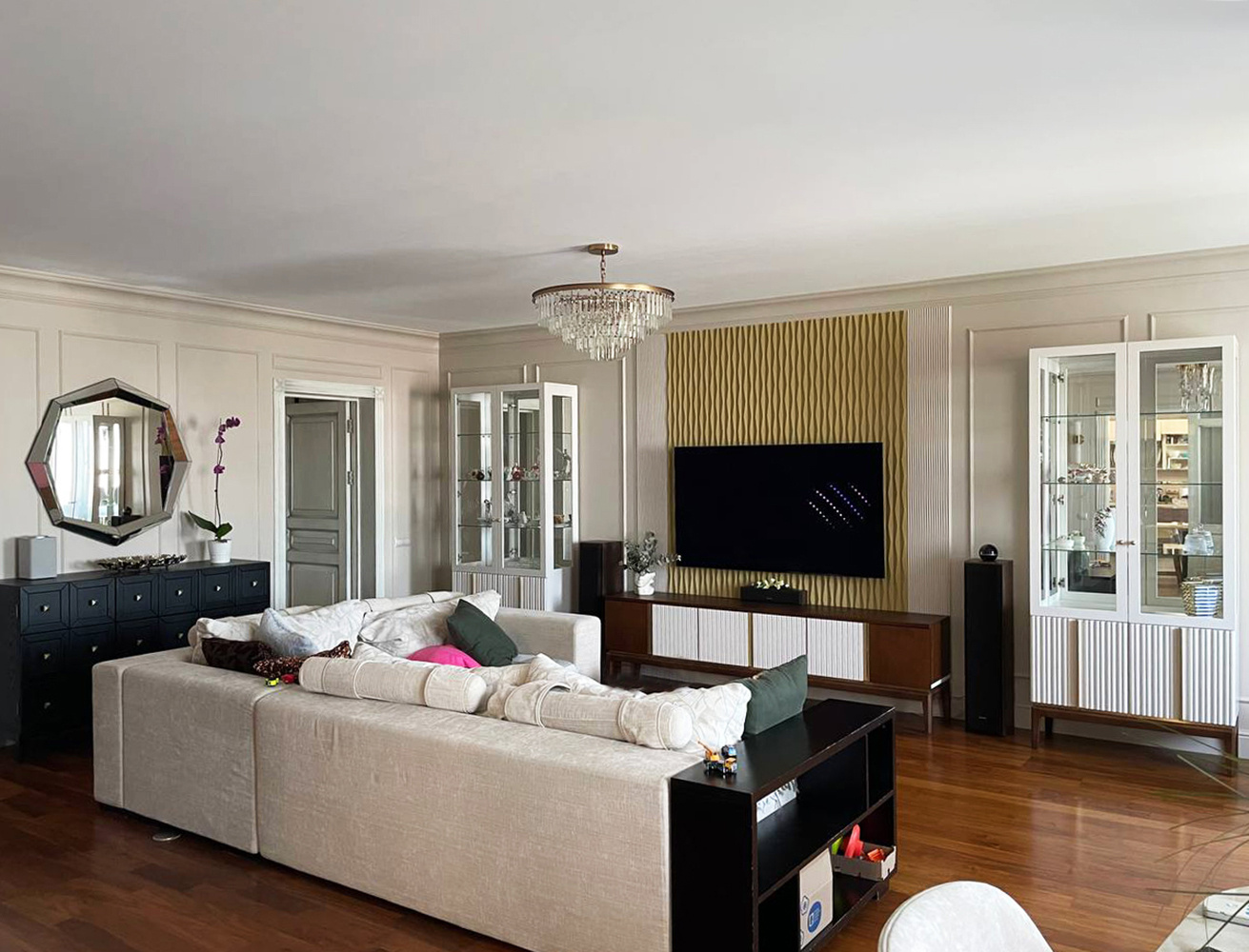 Гостиная 52 кв.м. во вторичном жилье