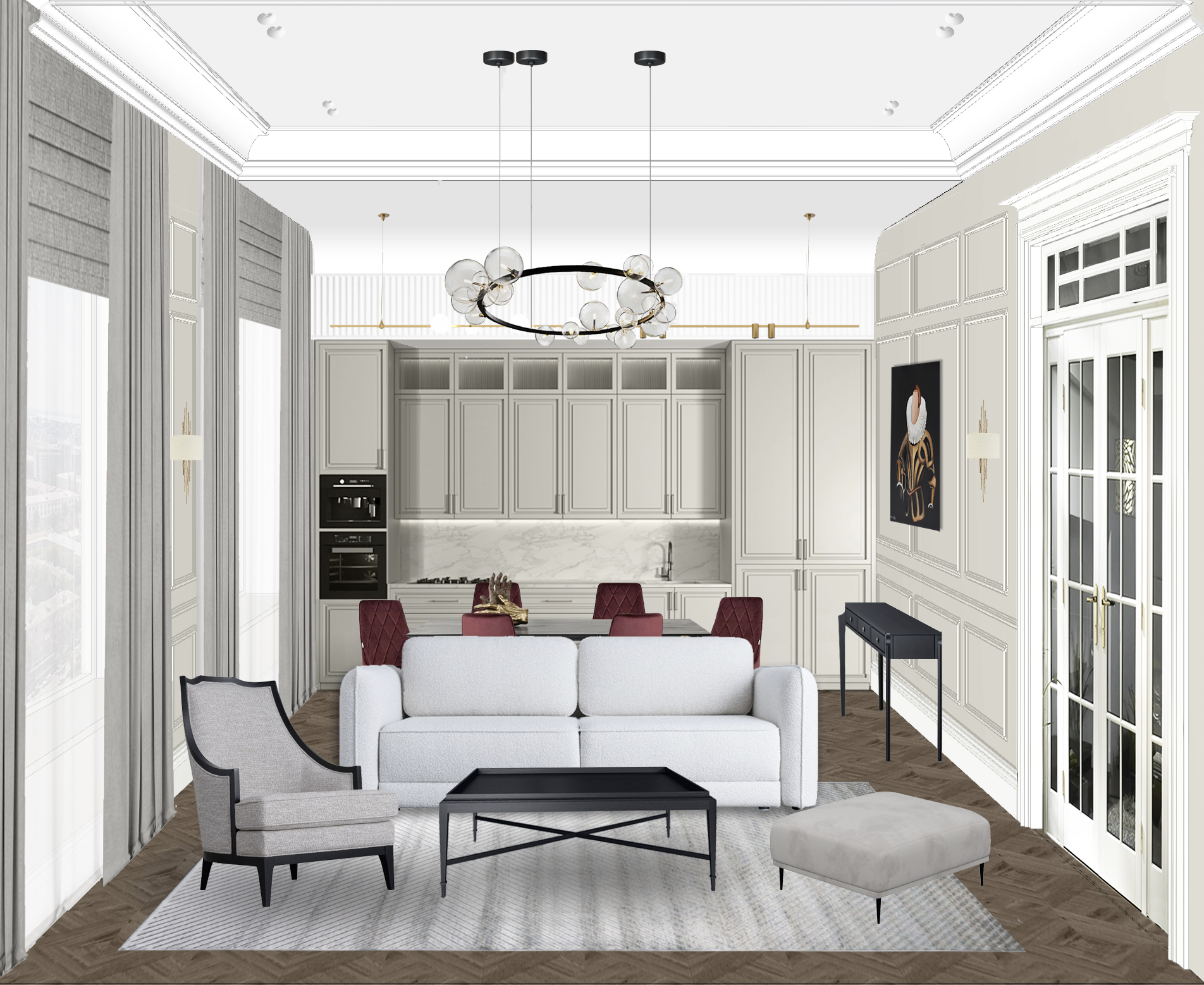 Кухня-гостиная в ЖК Рихард