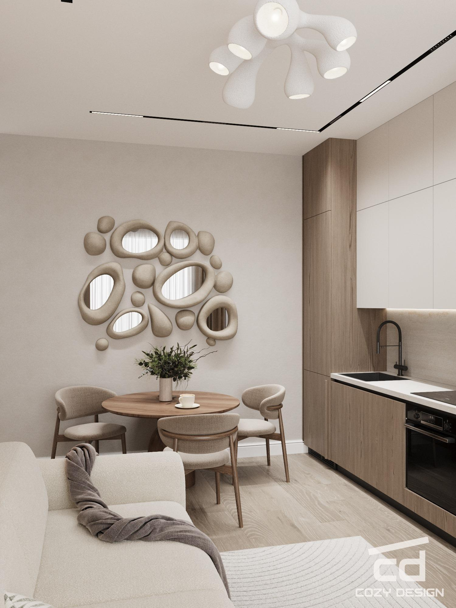 Обложка проекта: Квартира 46 м2 в Москве (джапанди)