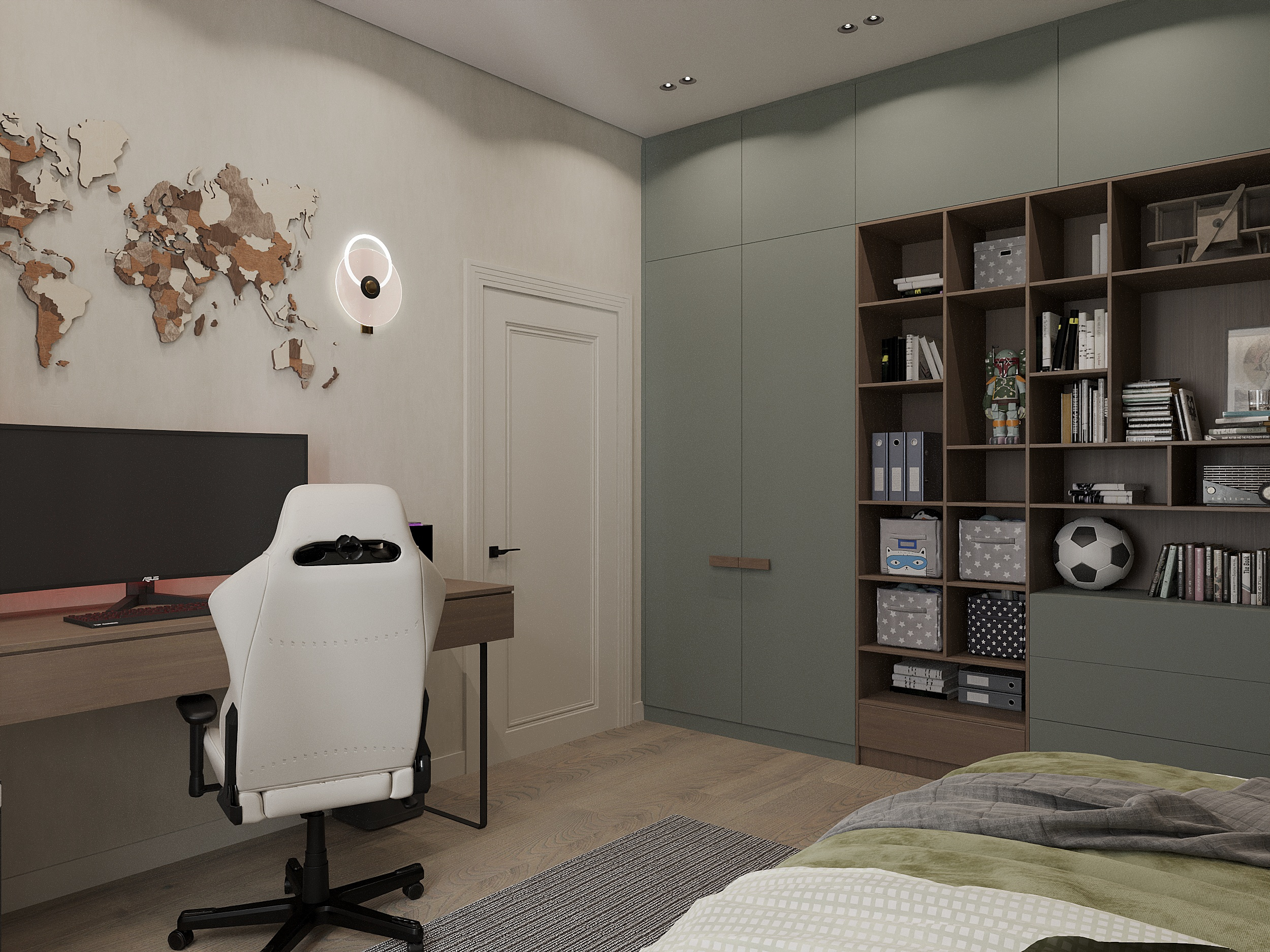 Спальня для мальчика. Коттедж в Чертовицах. (решение 2)