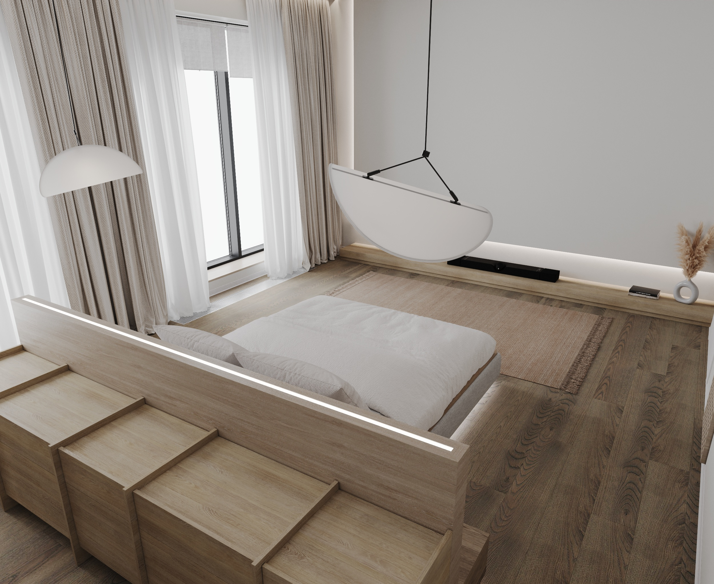 Обложка проекта: Спальня в стиле Japandi (предложение 1)