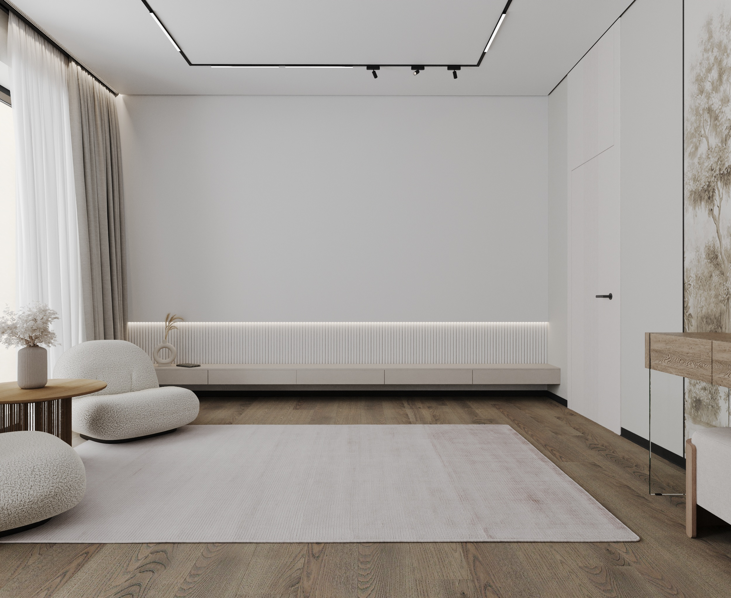 Шикарная спальня в стиле Japandi