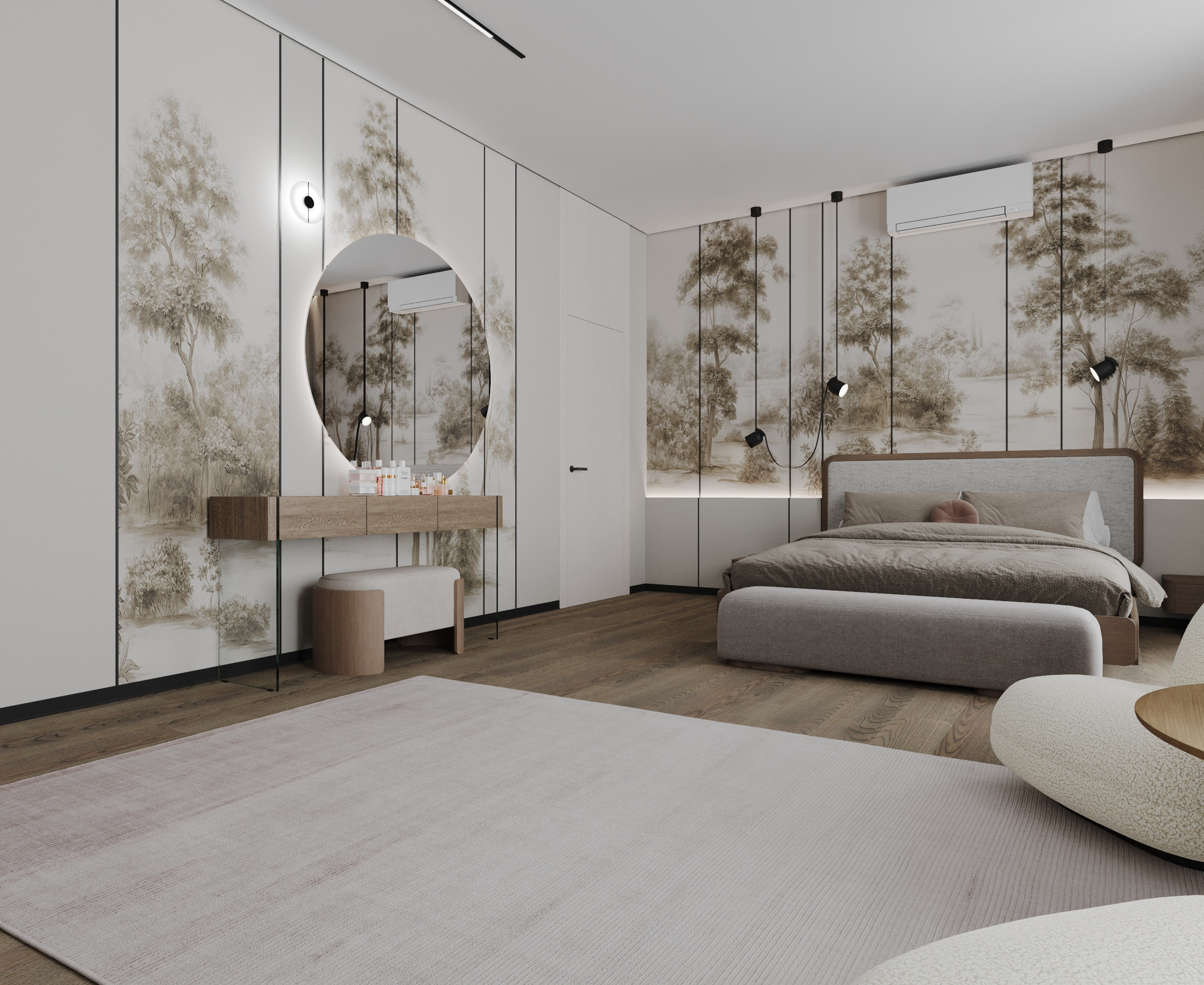 Шикарная спальня в стиле Japandi