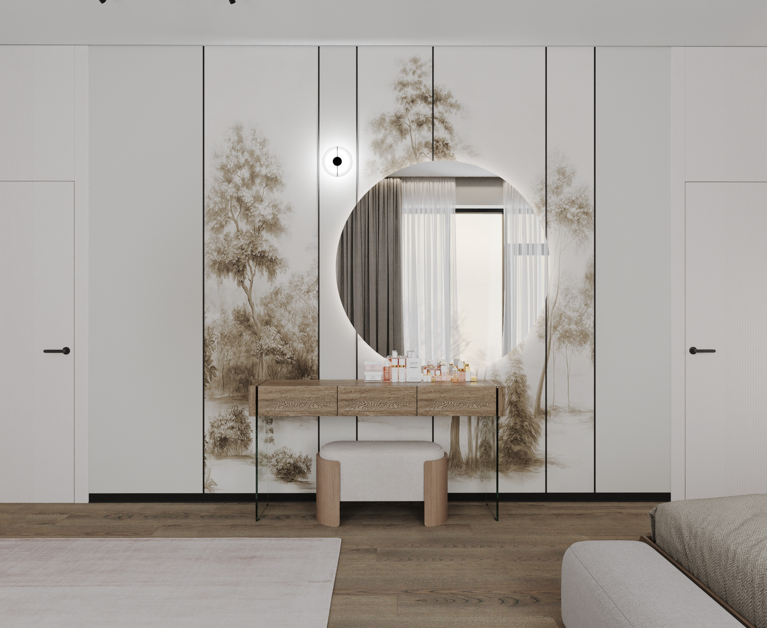 Шикарная спальня в стиле Japandi