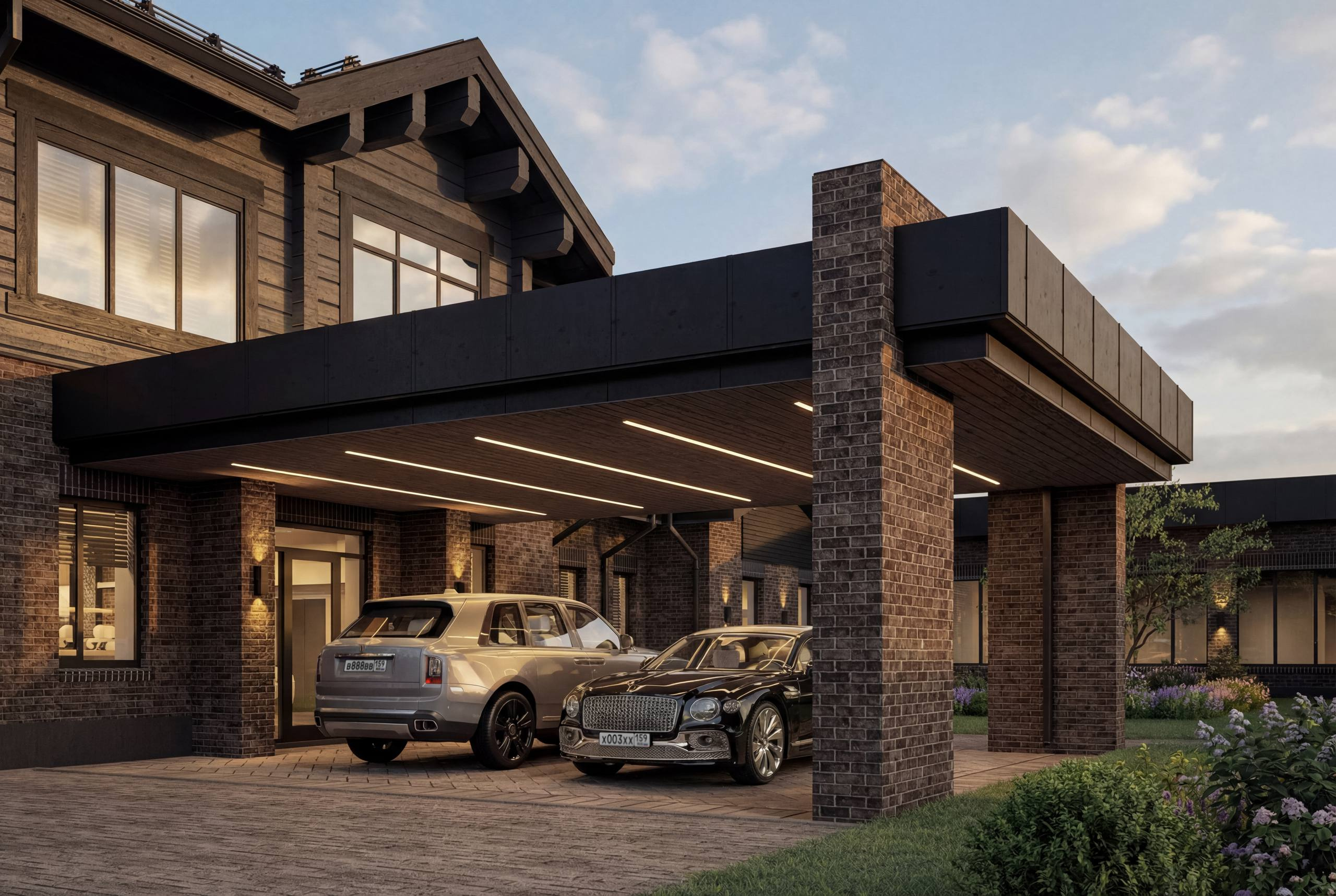 Обложка проекта: Project of a two-story country house with a swimming pool and a bath complex