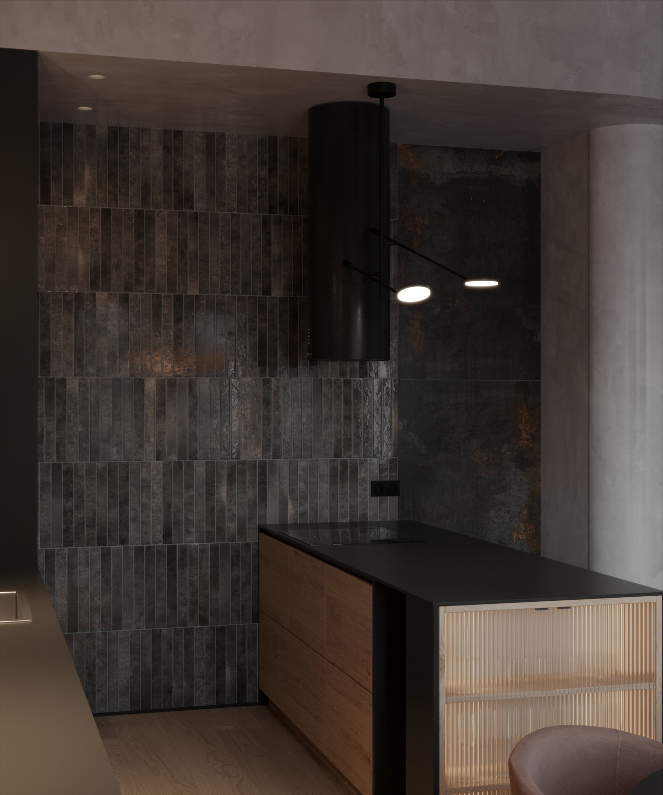 Кухня с индустриальными акцентами