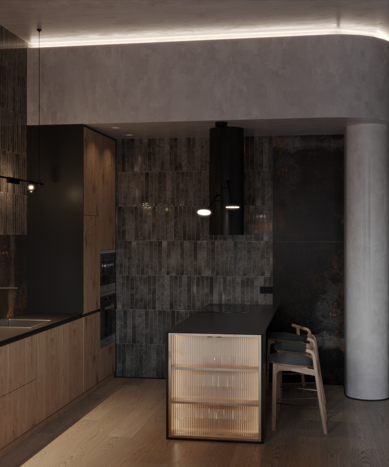 Кухня с индустриальными акцентами