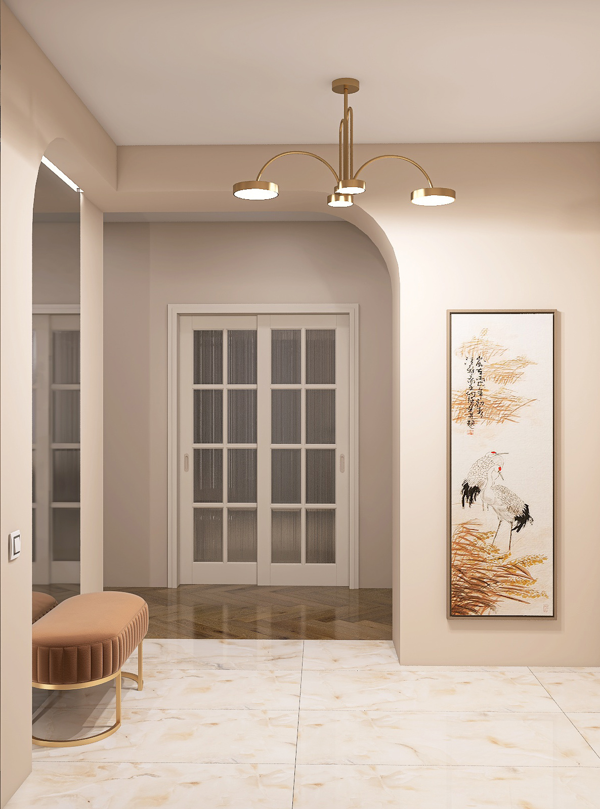 Прихожая и кухня гостиная