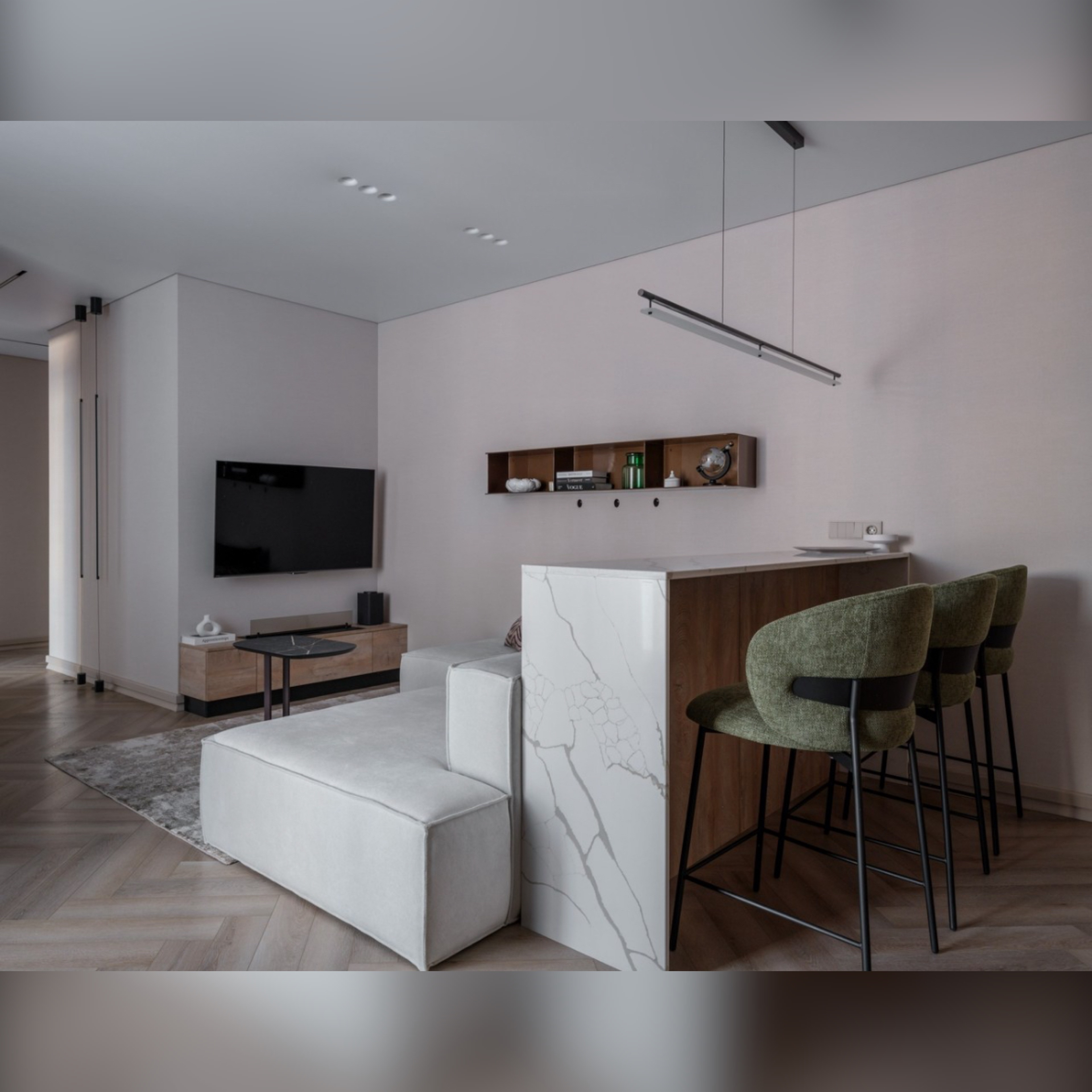 Интерьер в стиле мягкого минимализма «Архитектура тишины»