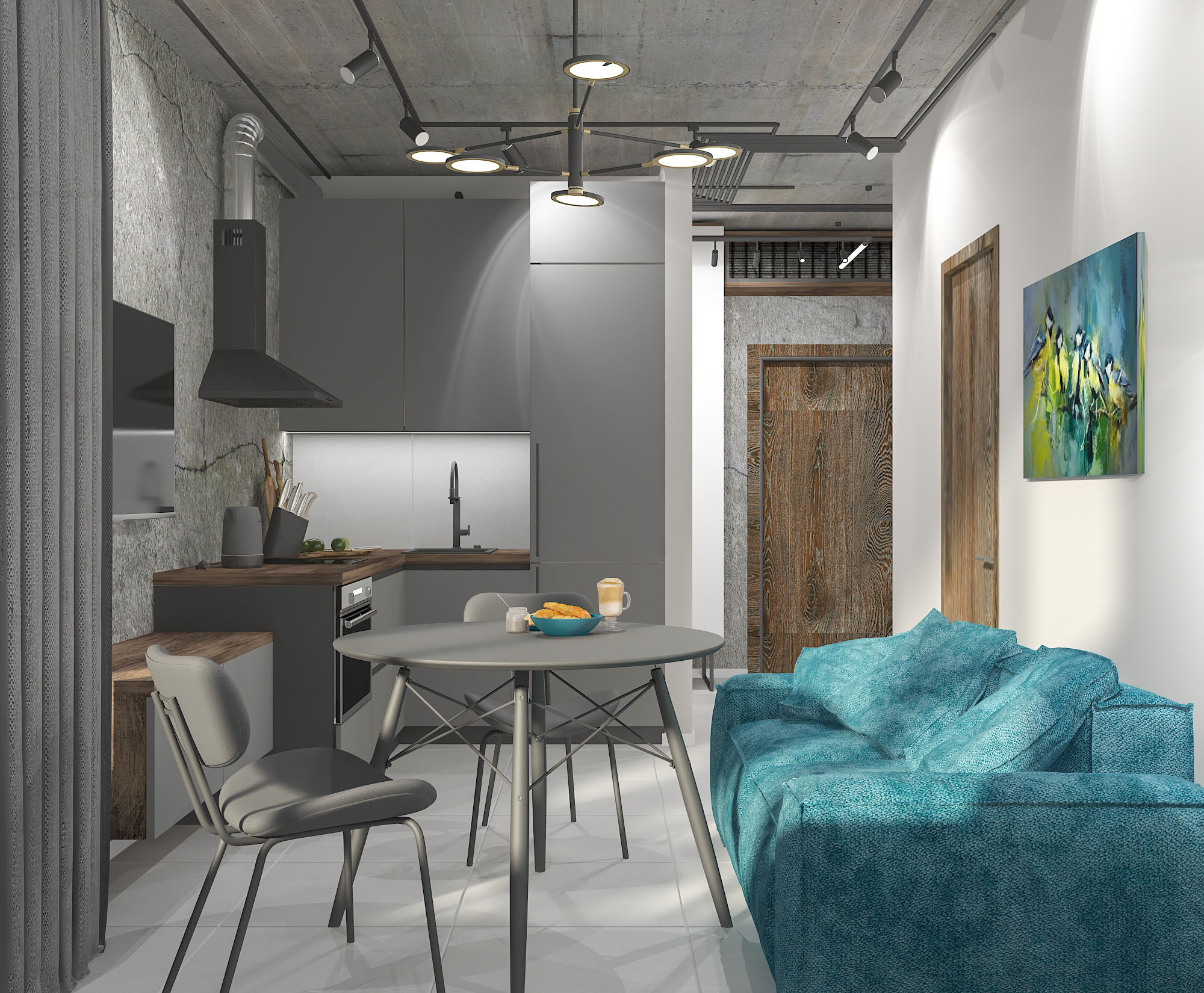 Однокомнатная квартира Loft