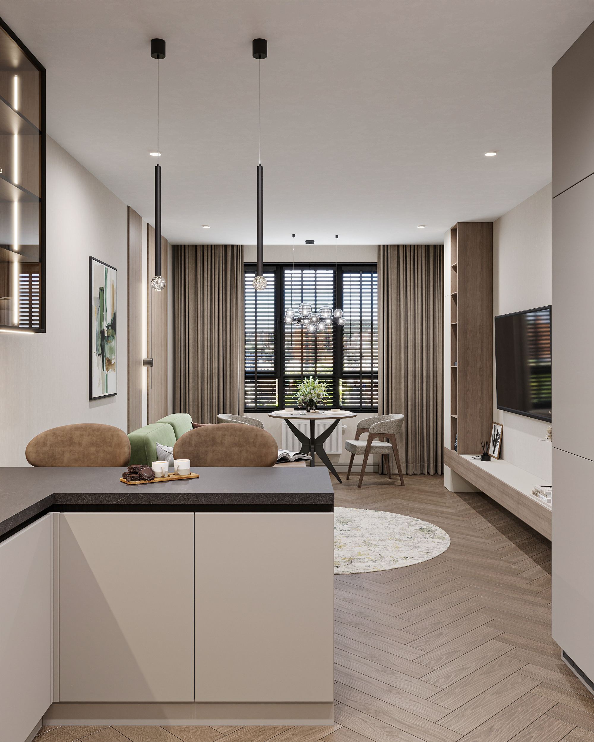 Квартира с оливковыми акцентами в ЖК Свобода г. Пенза