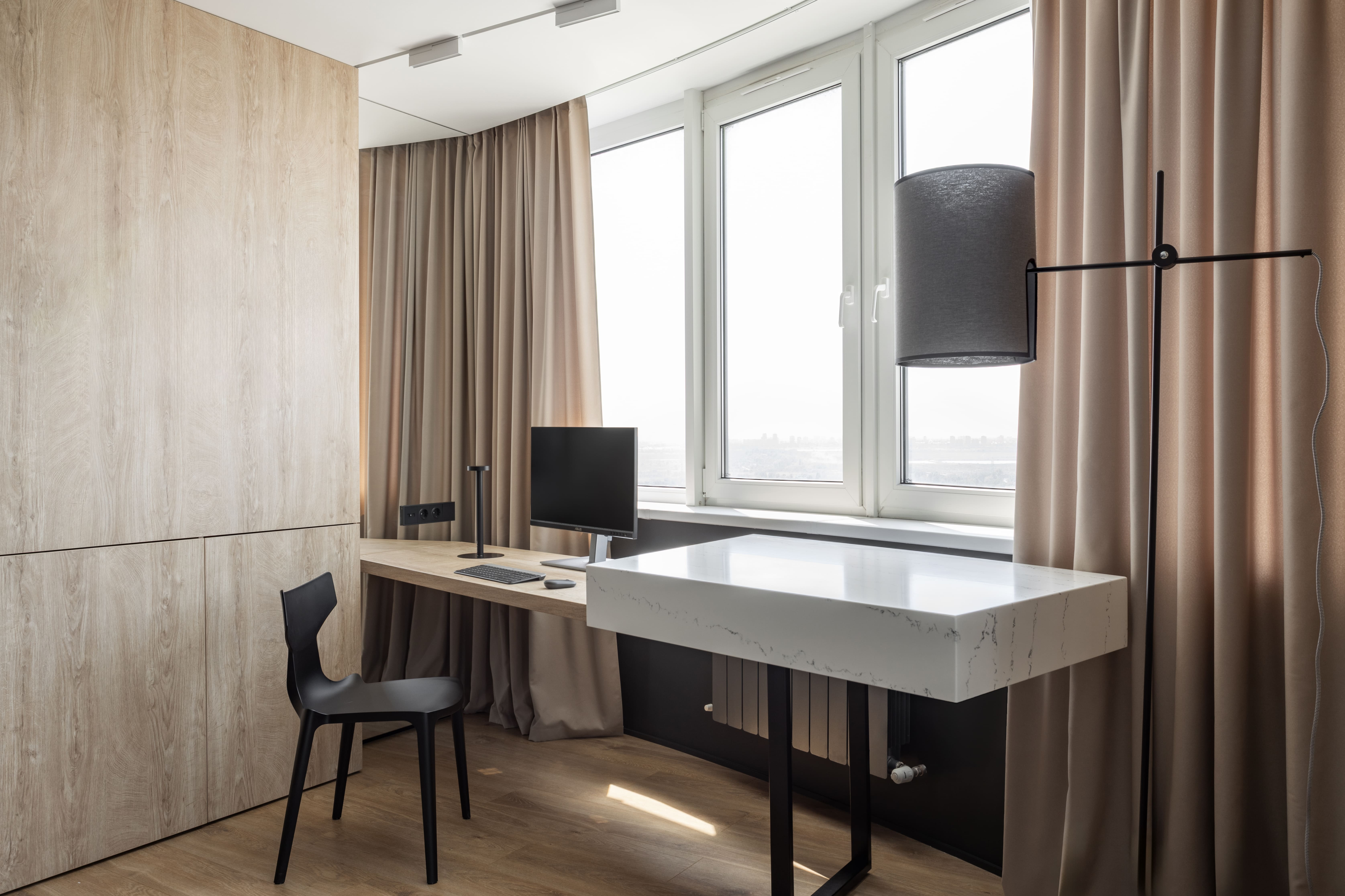 "Над облаками". Фотографии реализованного проекта квартиры 80 м2