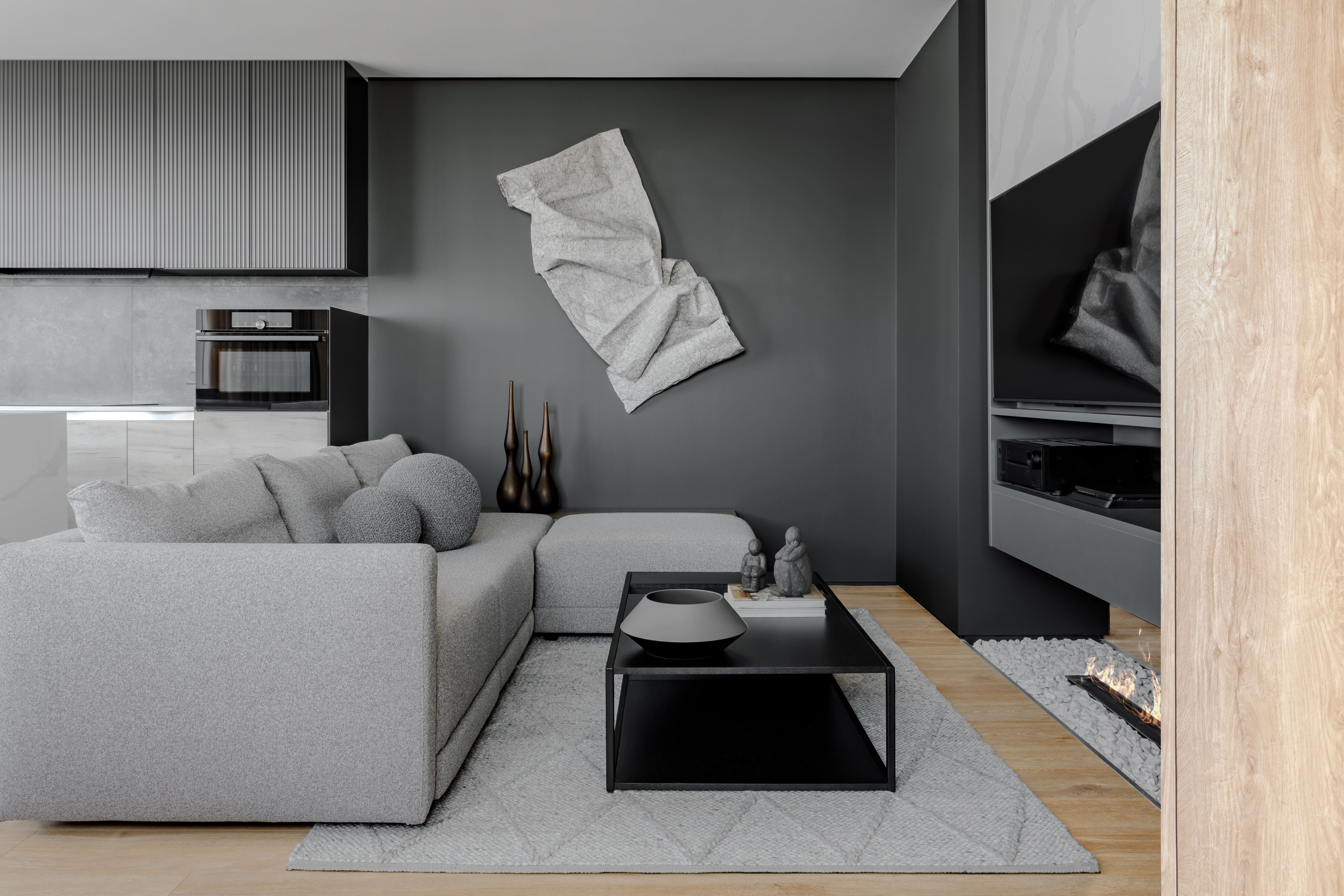 "Над облаками". Фотографии реализованного проекта квартиры 80 м2