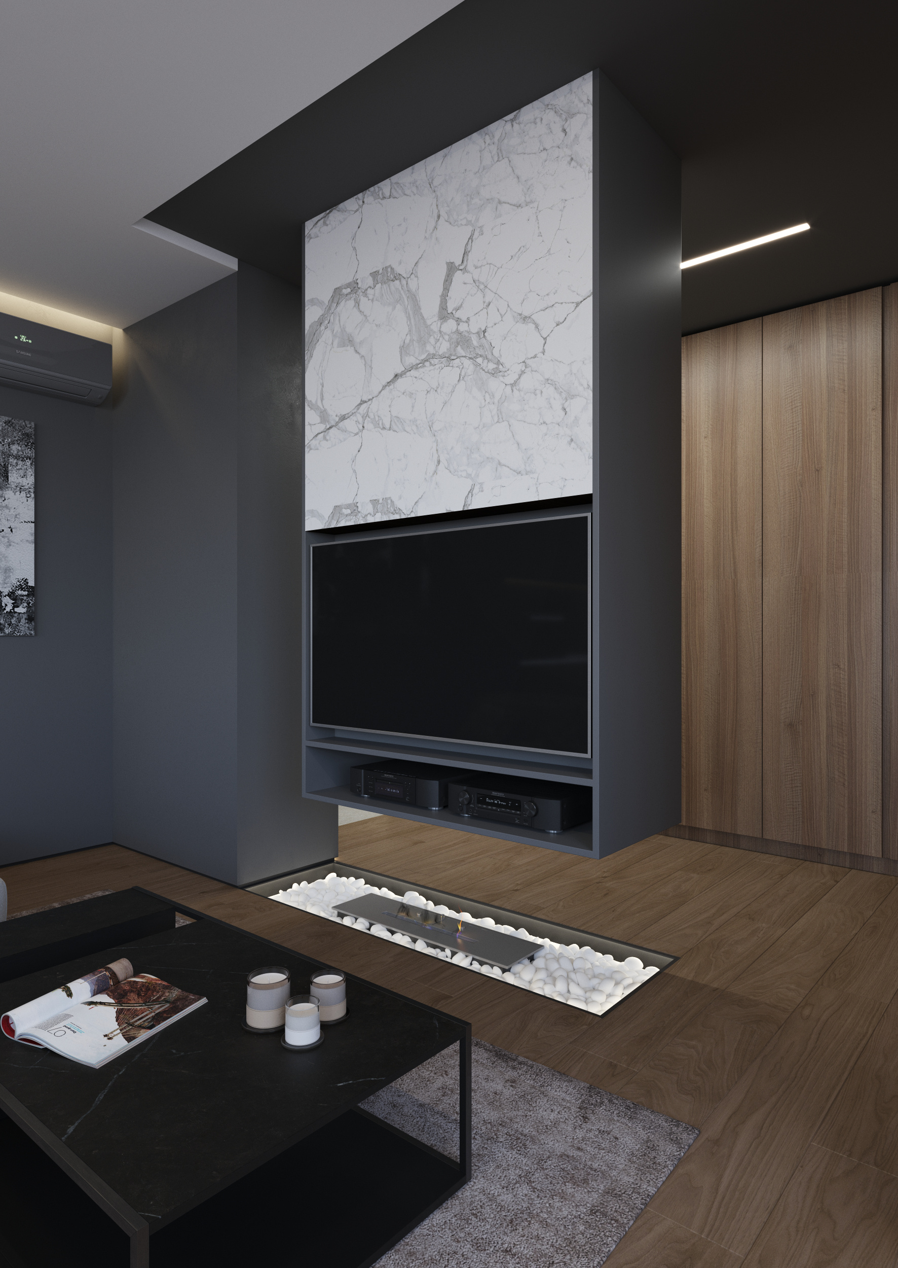 "Над облаками". Фотографии реализованного проекта квартиры 80 м2