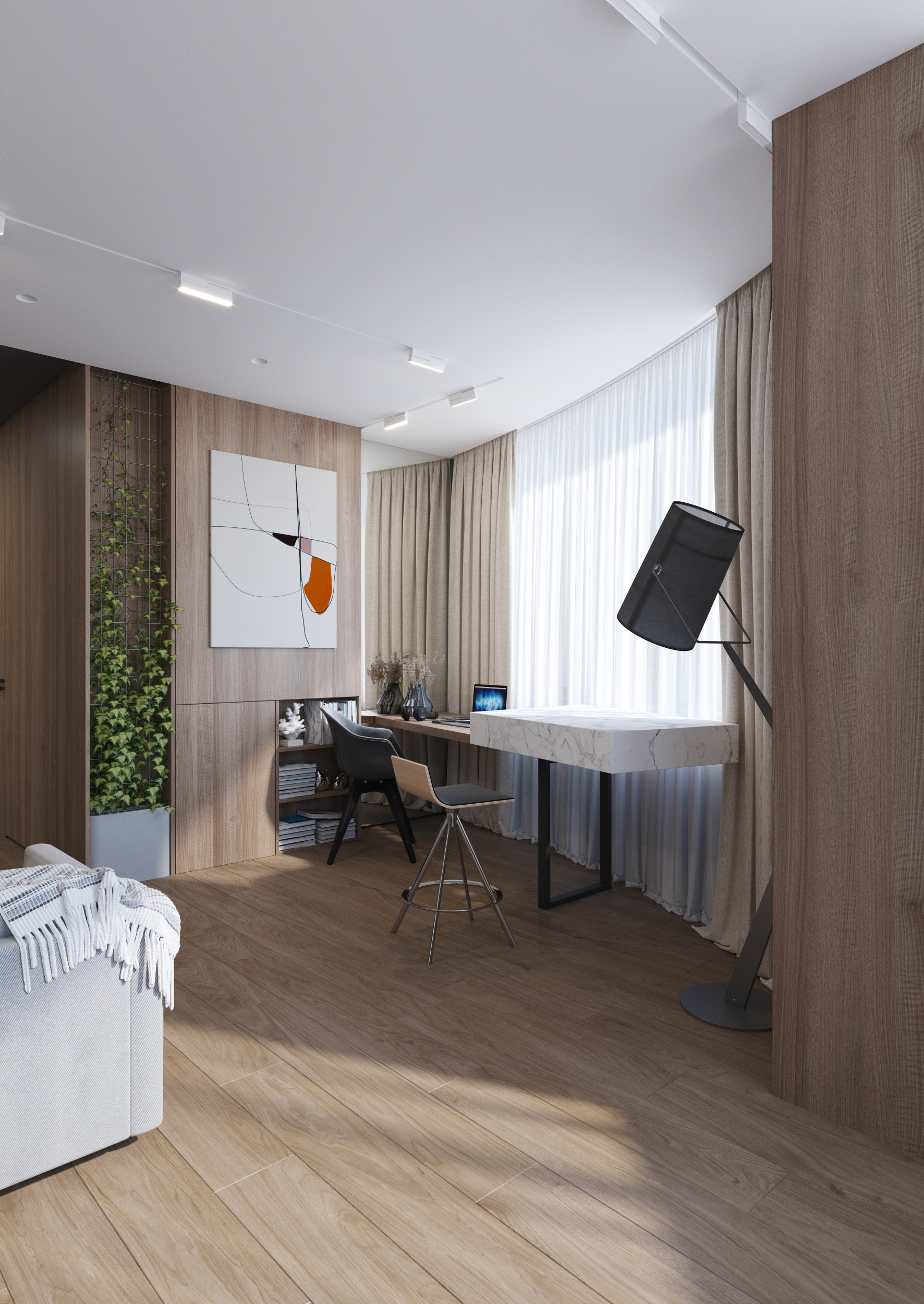 "Над облаками". Фотографии реализованного проекта квартиры 80 м2