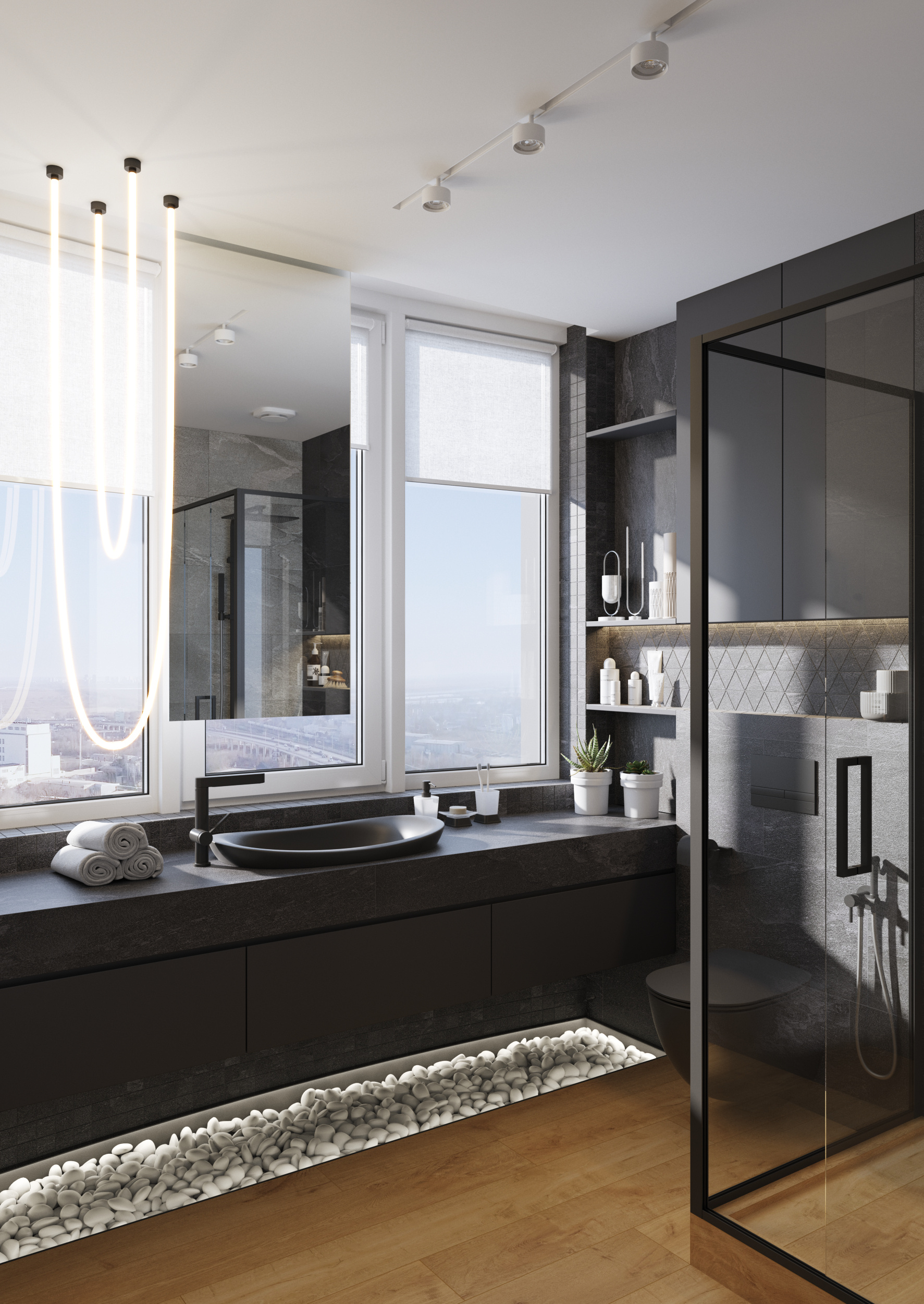 "Над облаками". Фотографии реализованного проекта квартиры 80 м2