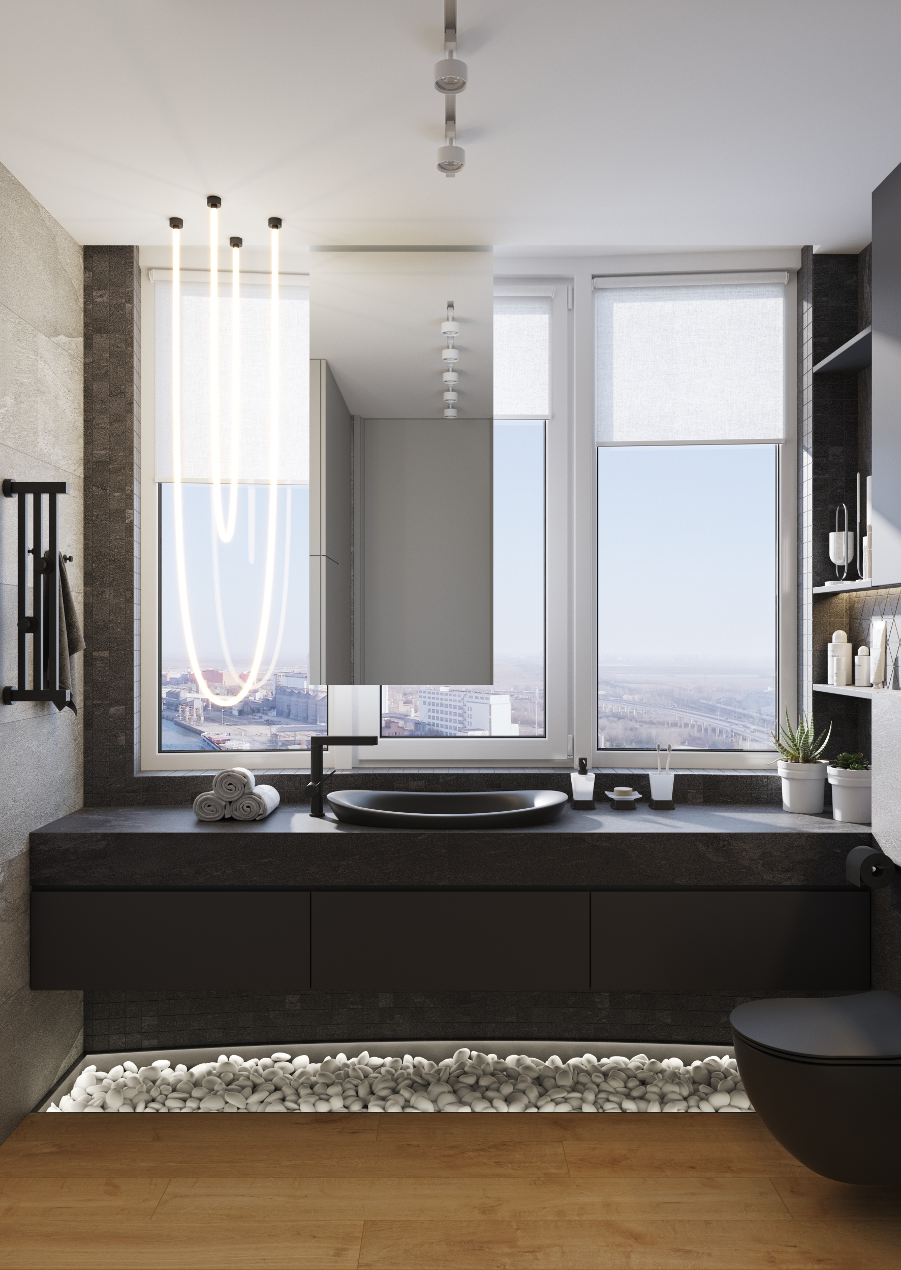 "Над облаками". Фотографии реализованного проекта квартиры 80 м2