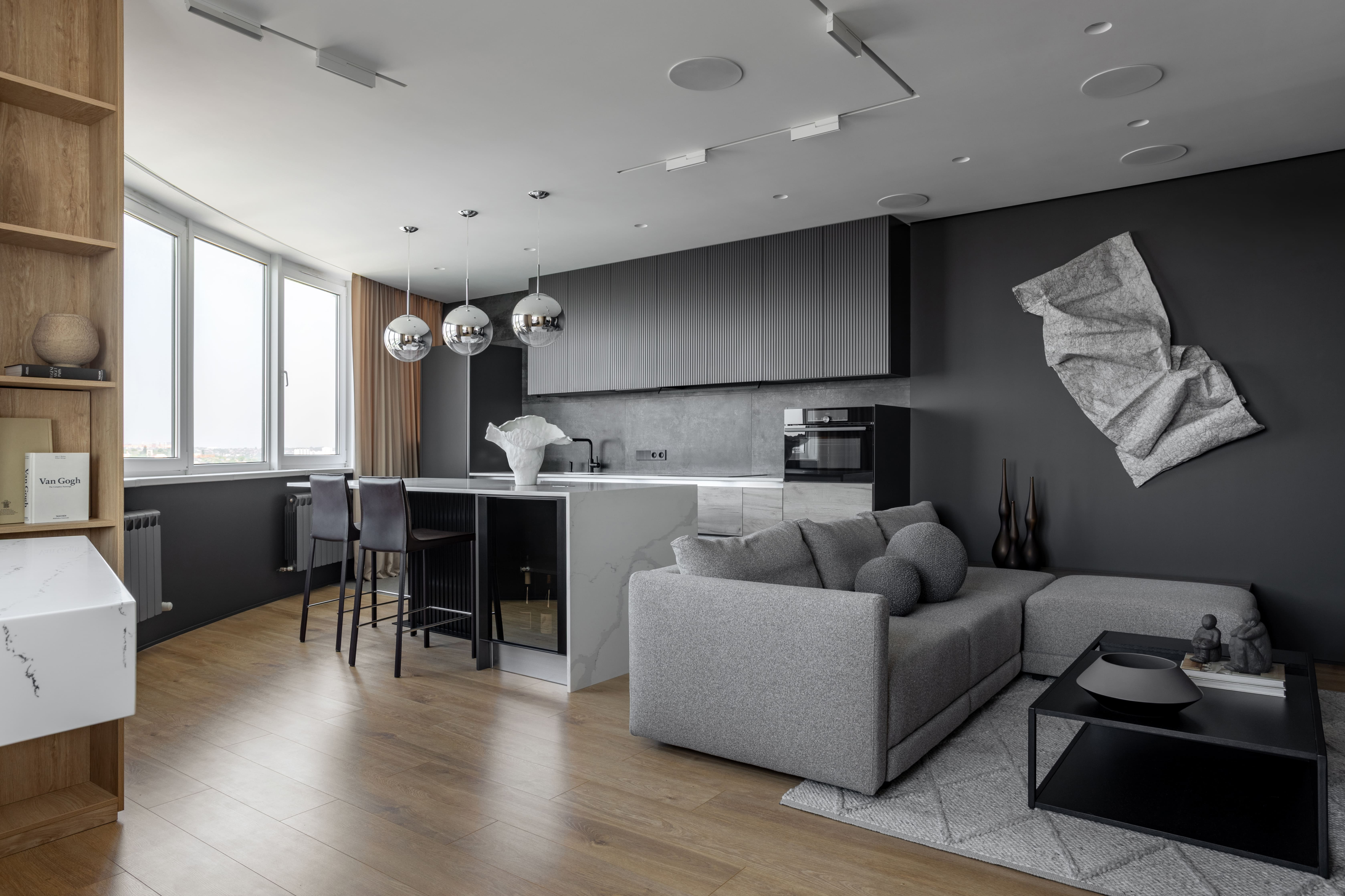 "Над облаками". Фотографии реализованного проекта квартиры 80 м2