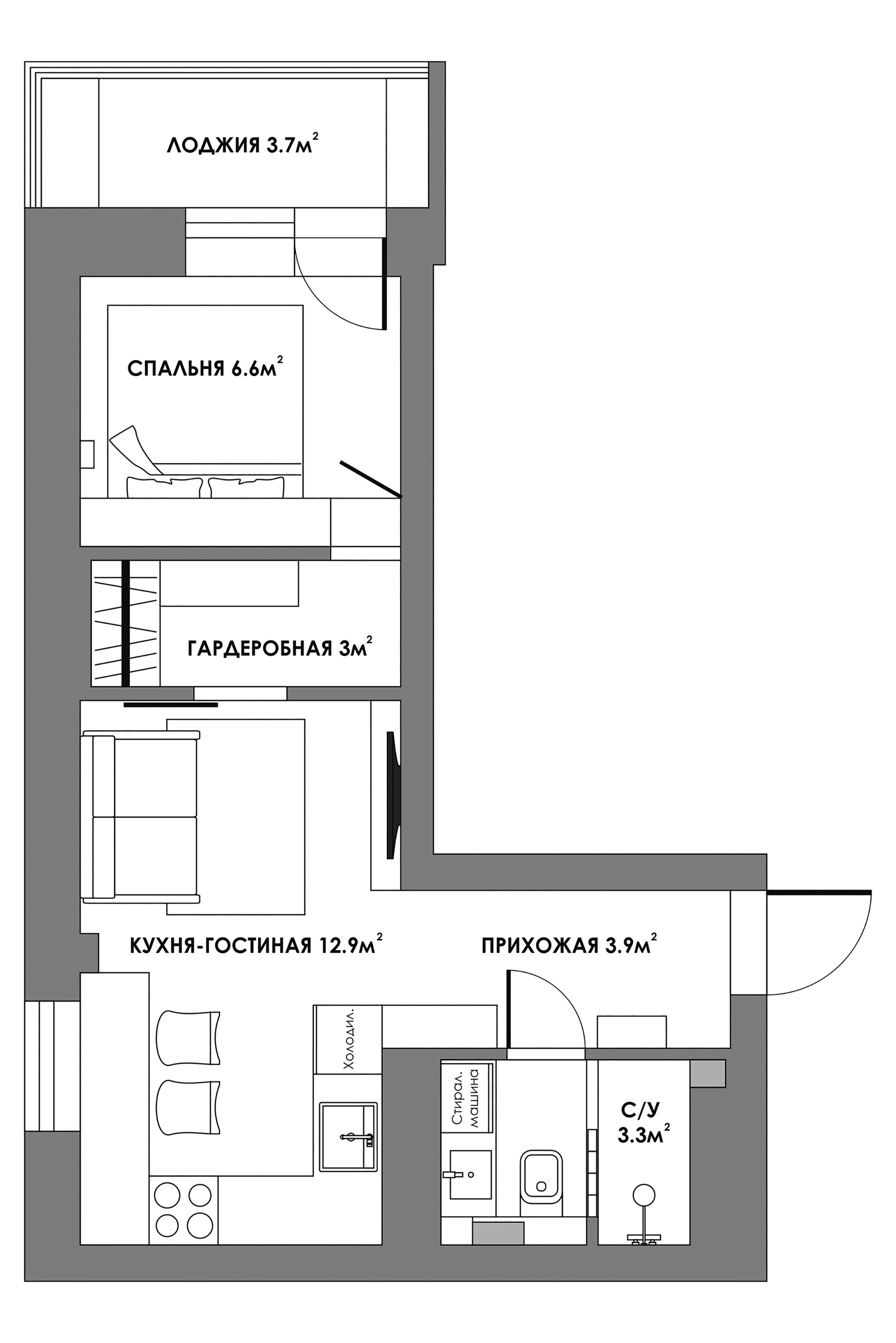 Реализованный проект квартиры 30кв.м.