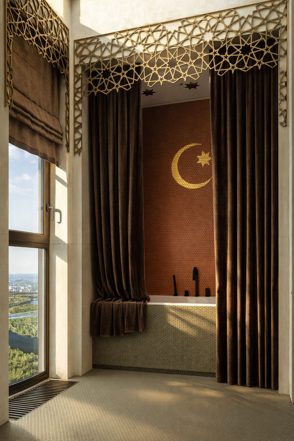 Дизайн квартиры в современном восточном стиле Москва ЖК Остров