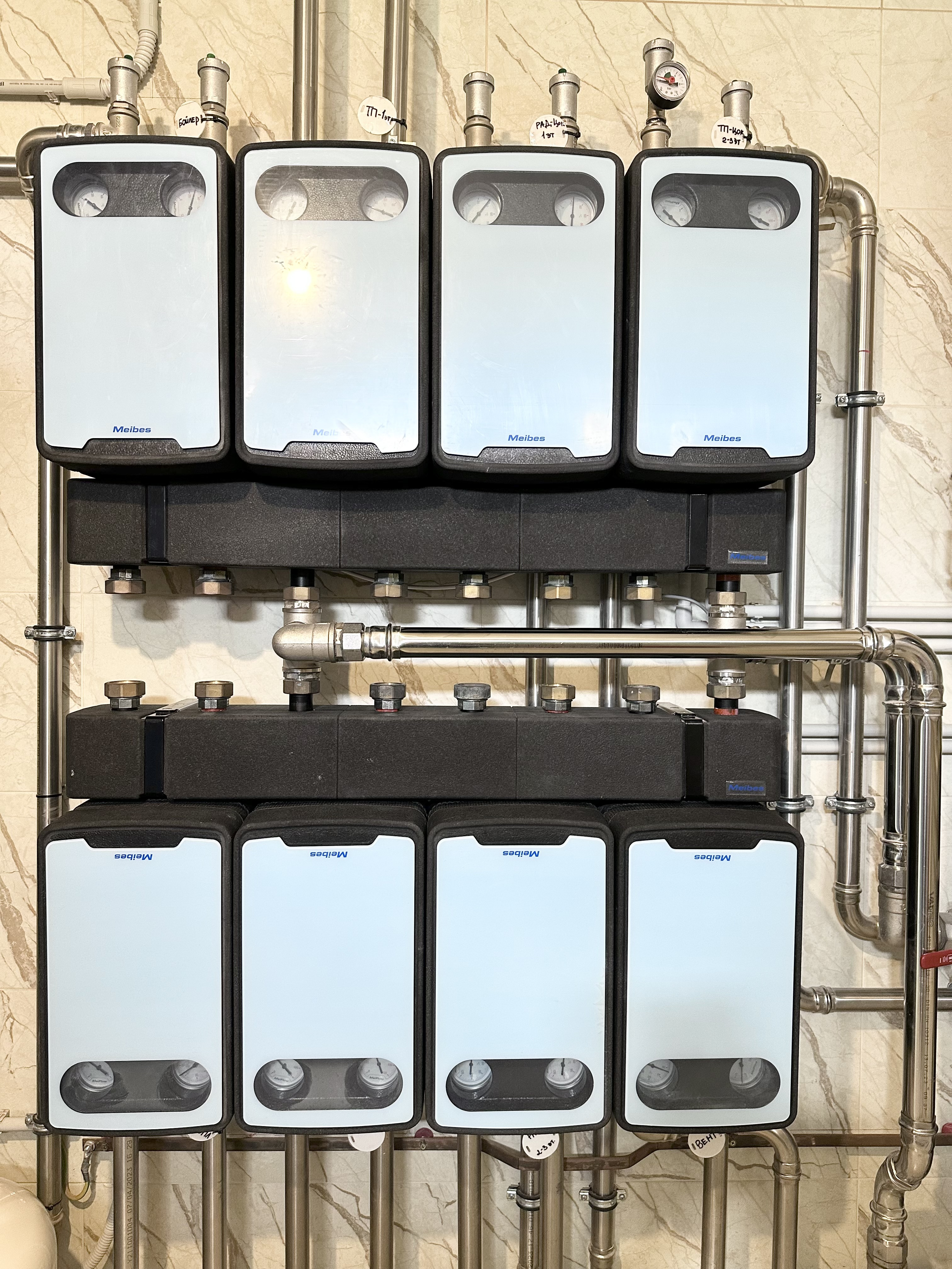 Котельная в доме 400 м2 на базе двух котлов Wolf с погодозависимой автоматизацией