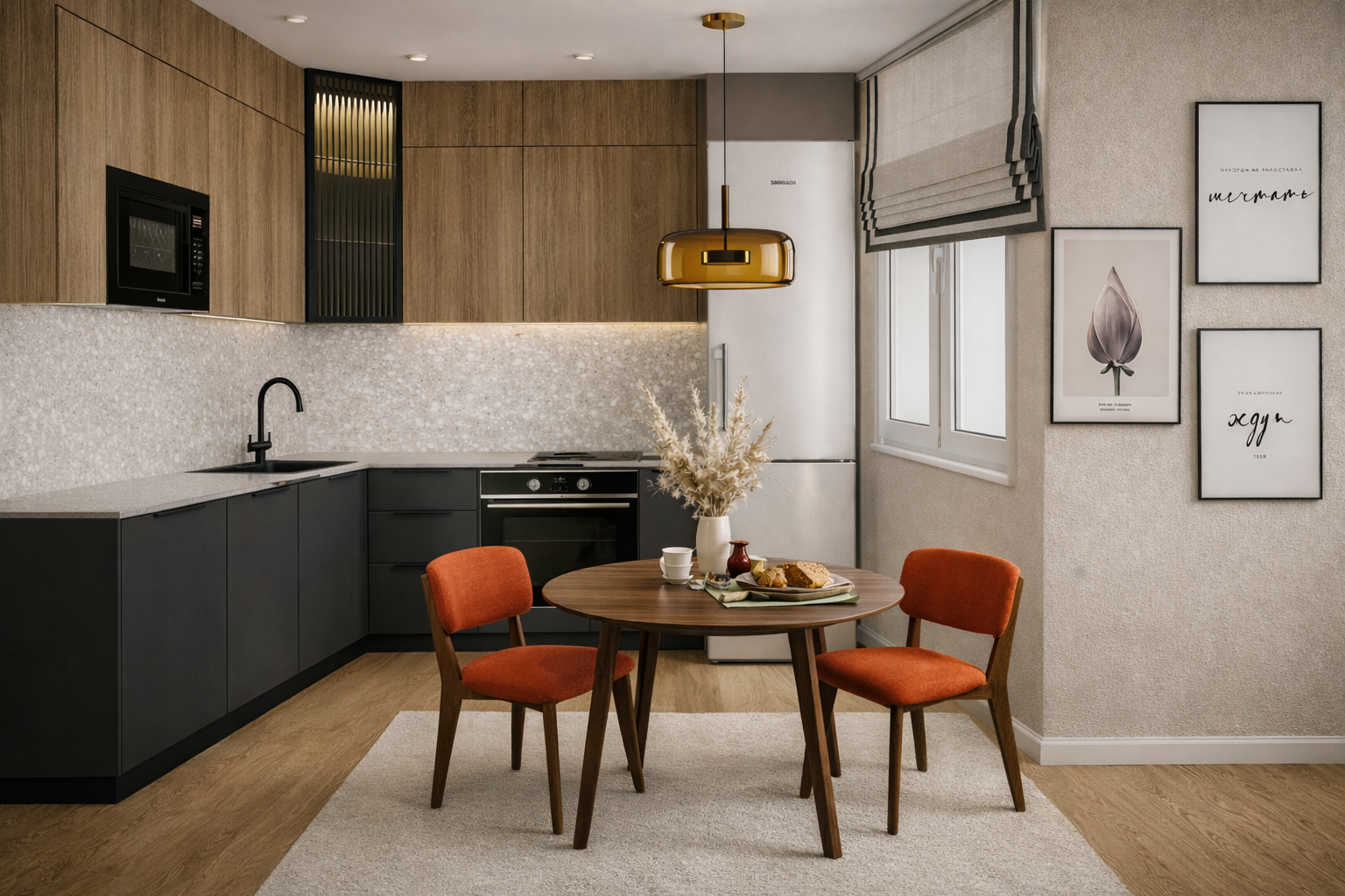 Обложка проекта: Кухня и Спальня с яркими акцентами