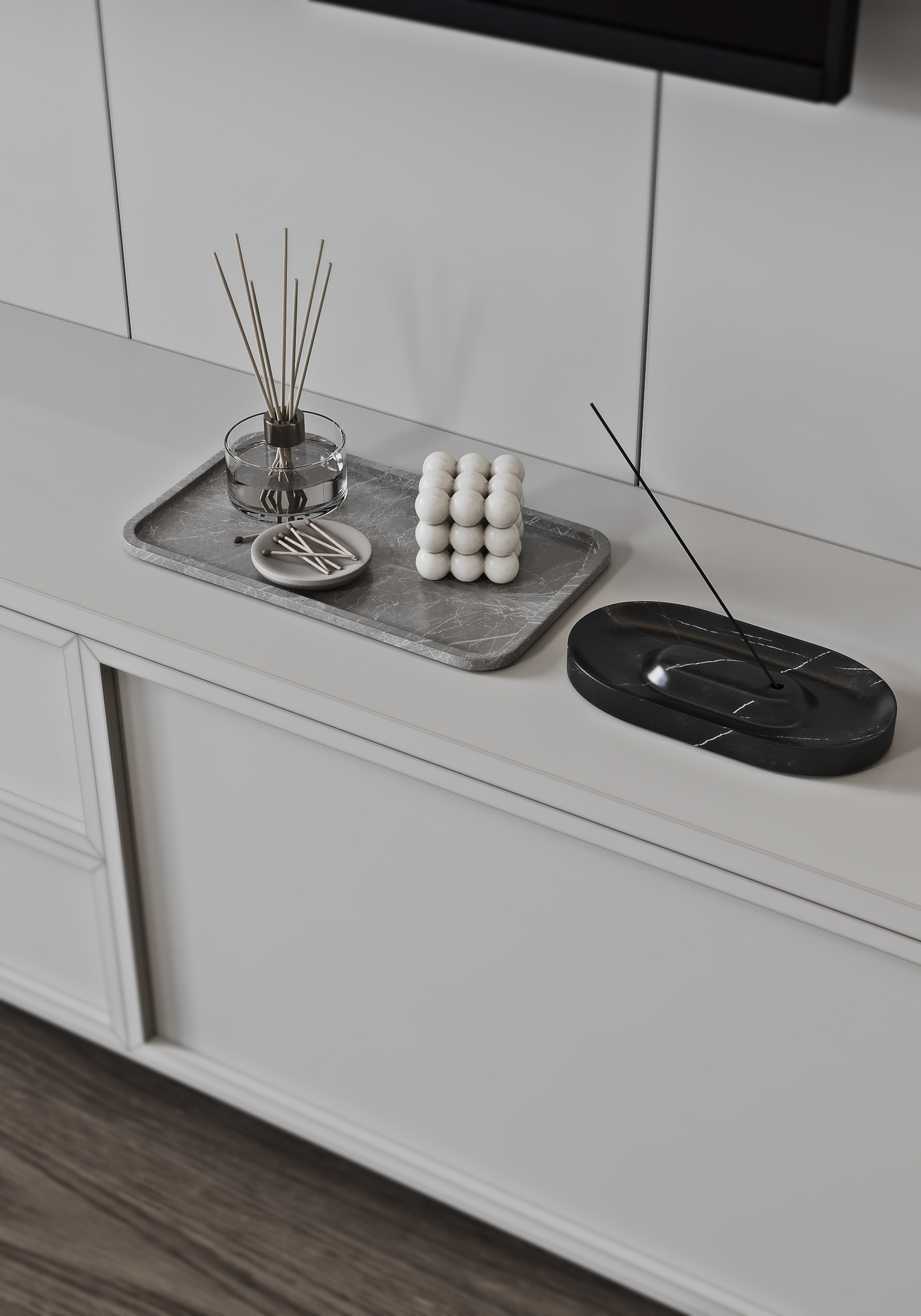 Спальня с гардеробной в загородном доме.