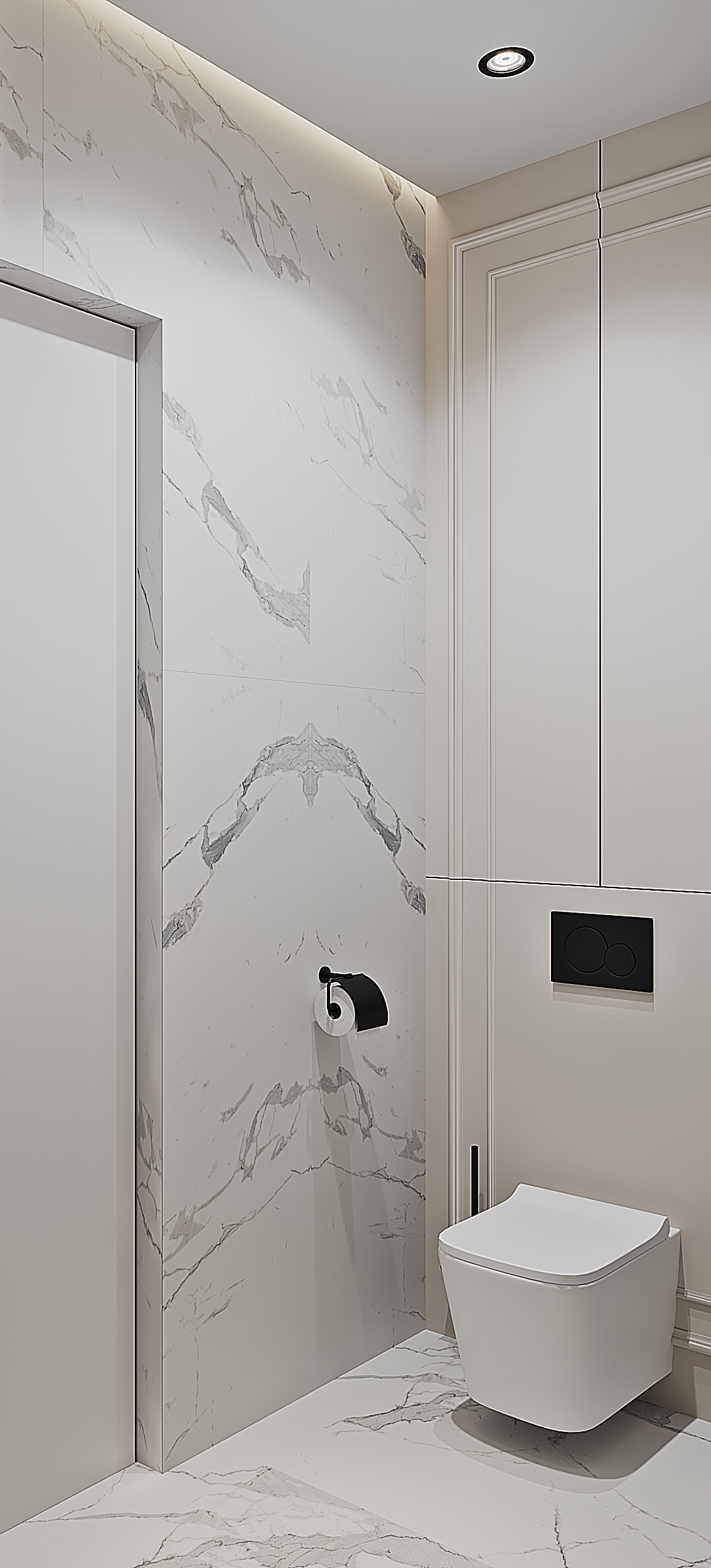 Сан.узел в светлых оттенках.