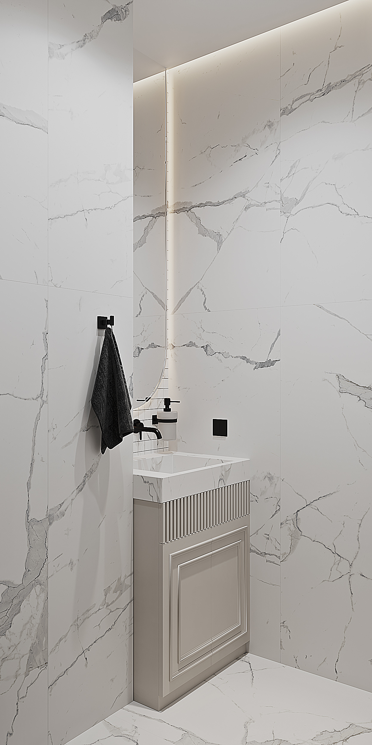 Сан.узел в светлых оттенках.