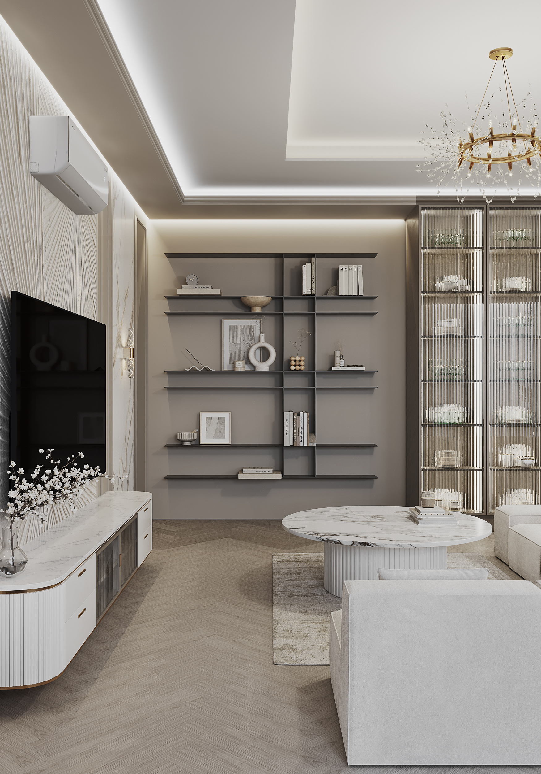 Кухня-гостиная в загородном доме.