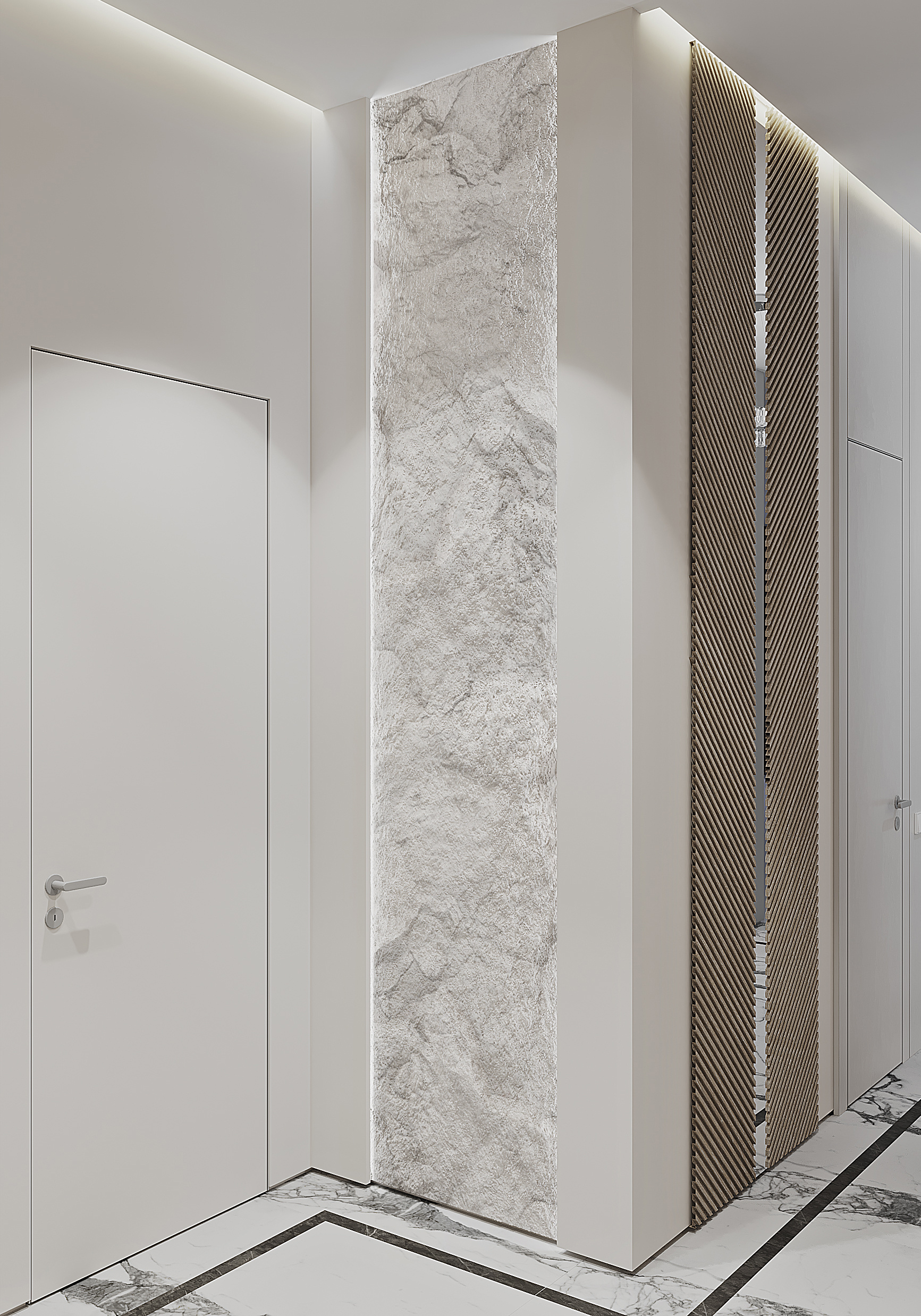 Холл-лестница в загородном доме.