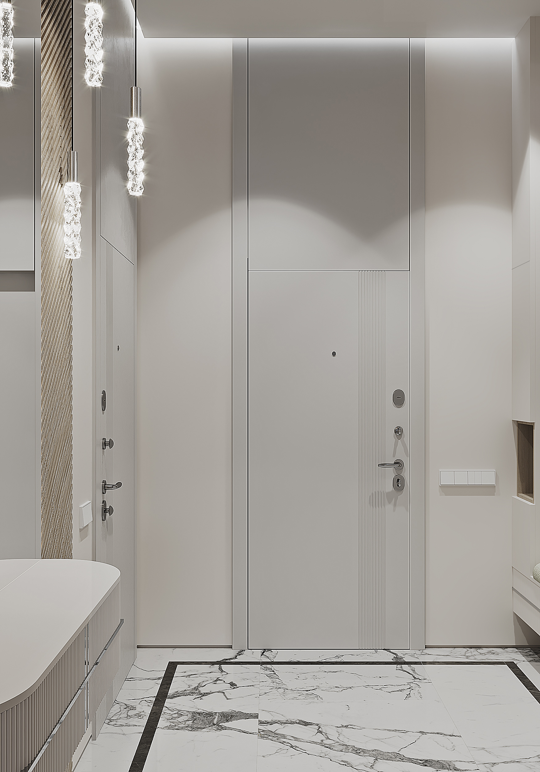 Холл-лестница в загородном доме.