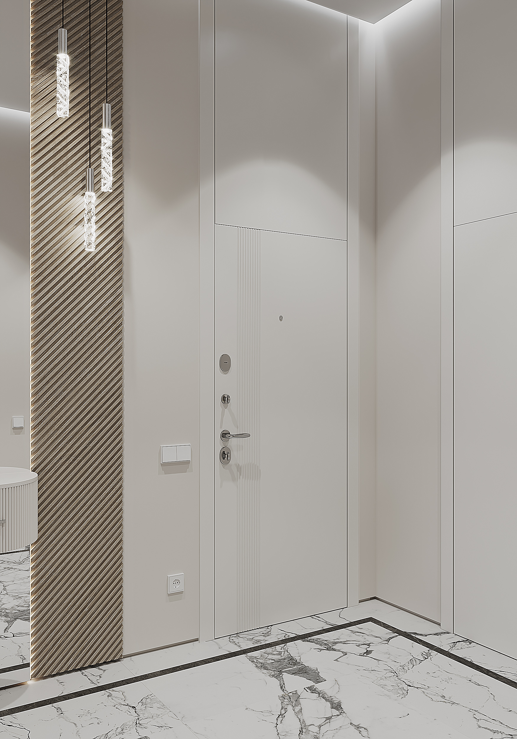 Холл-лестница в загородном доме.