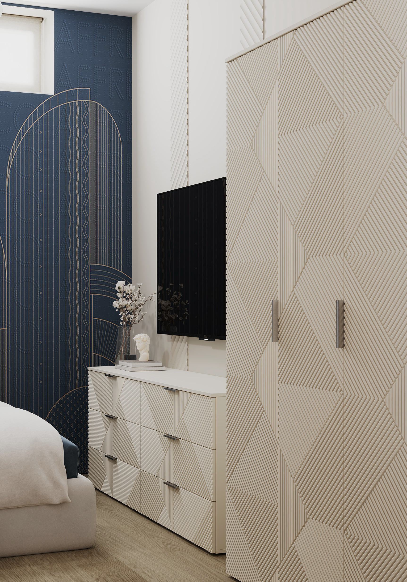 Спальня гостевая в загородном доме.