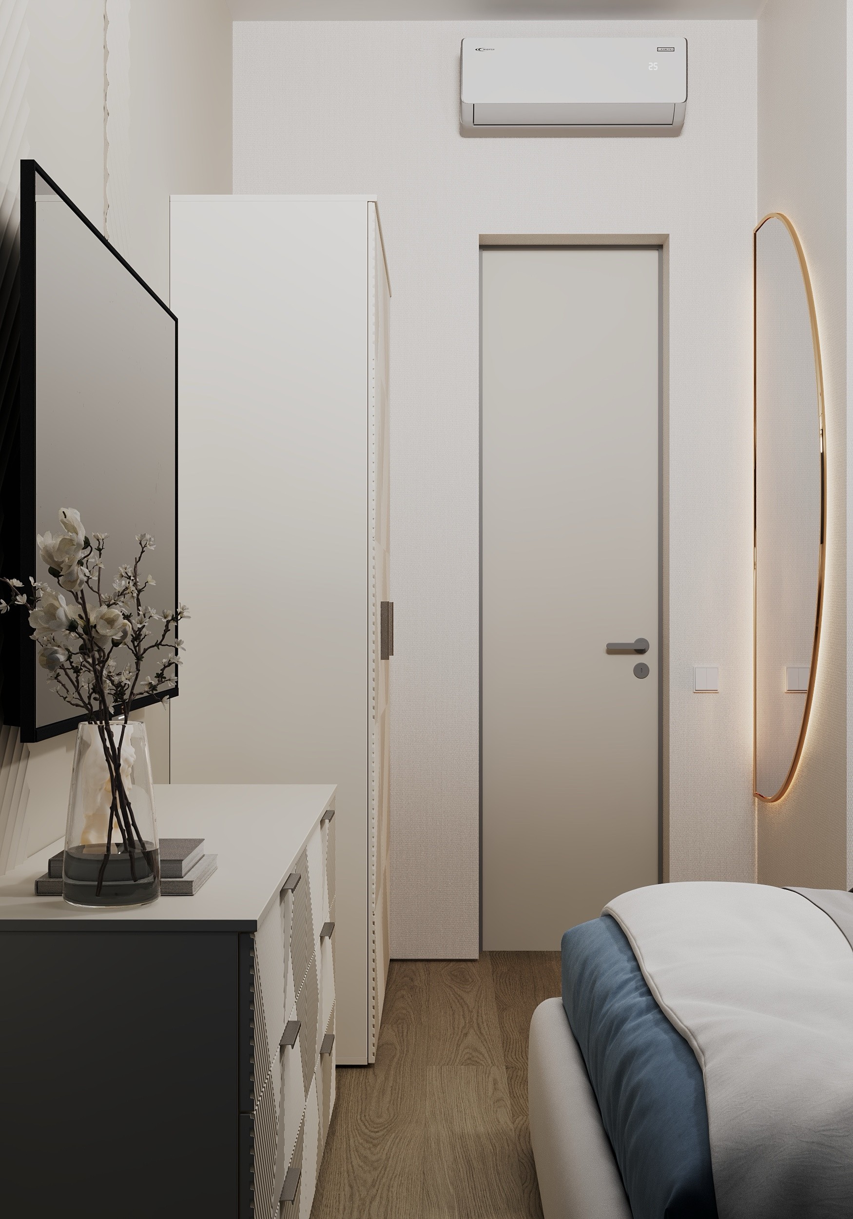 Спальня гостевая в загородном доме.