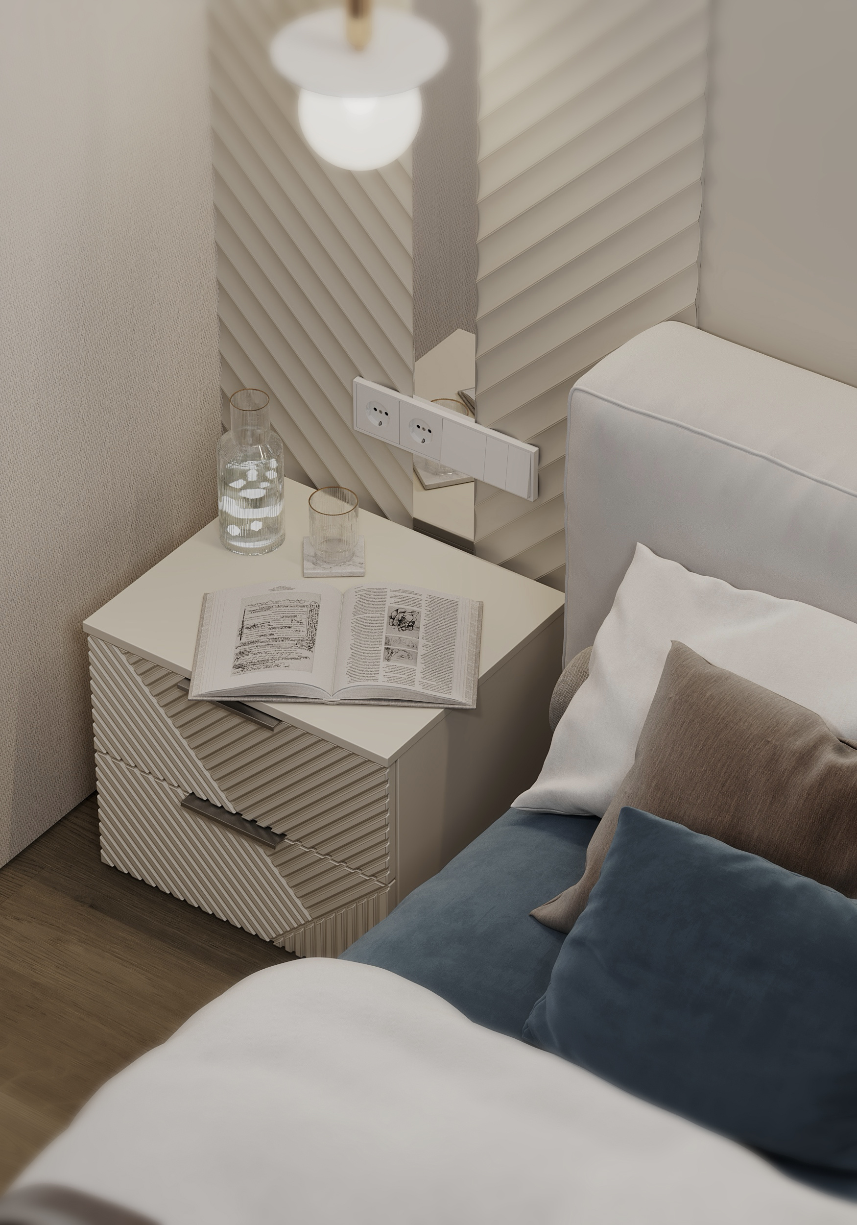 Спальня гостевая в загородном доме.