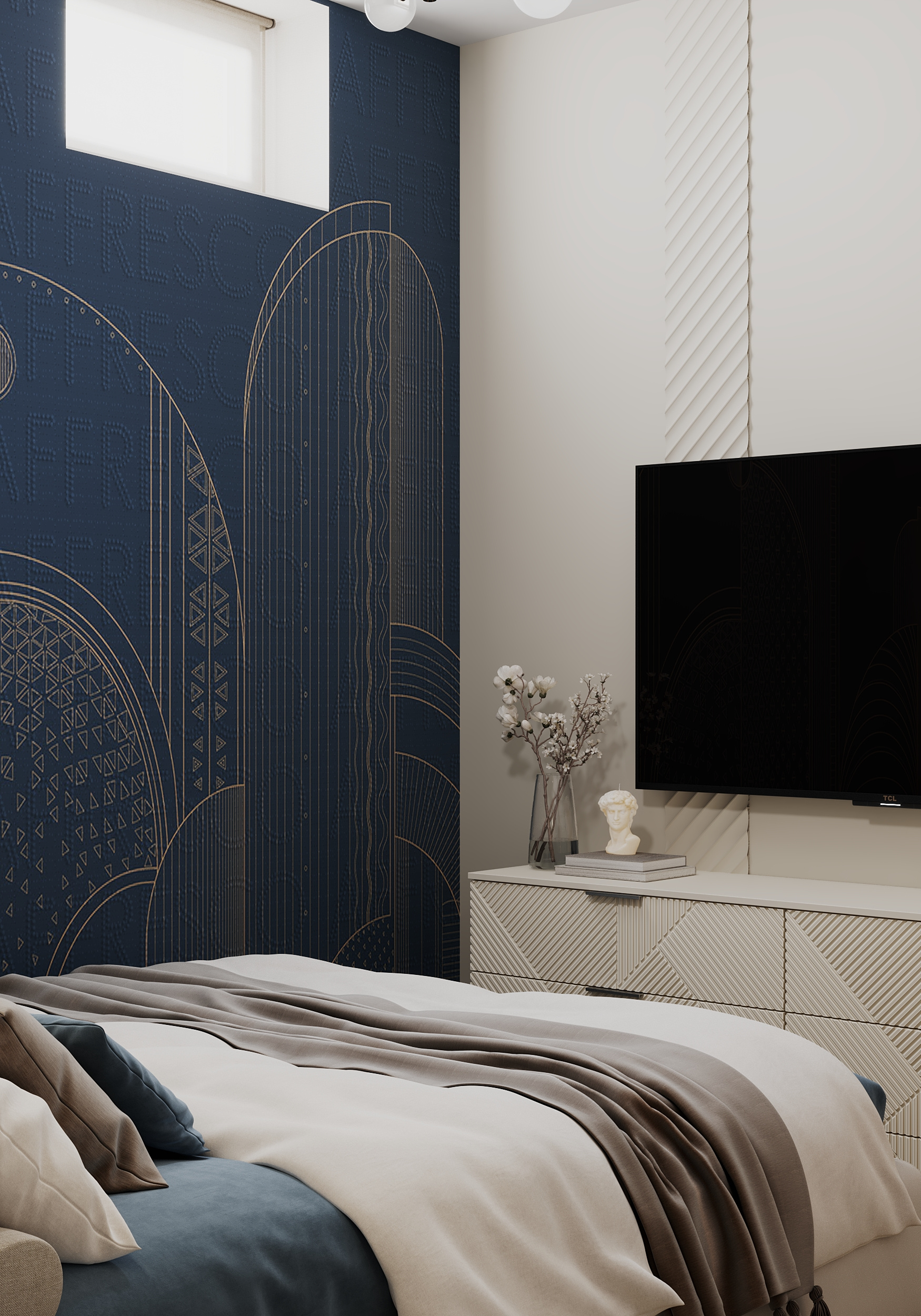 Спальня гостевая в загородном доме.