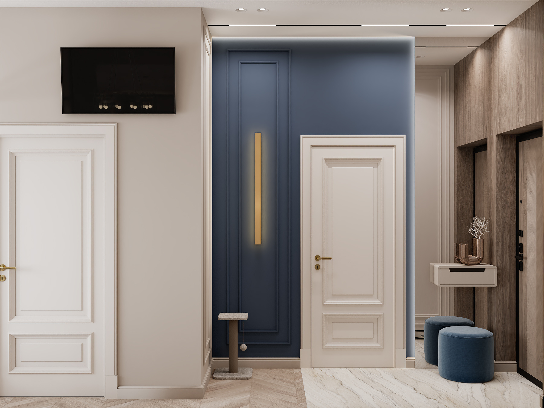 Дизайн квартиры в светлых тонах 45 кв. м.