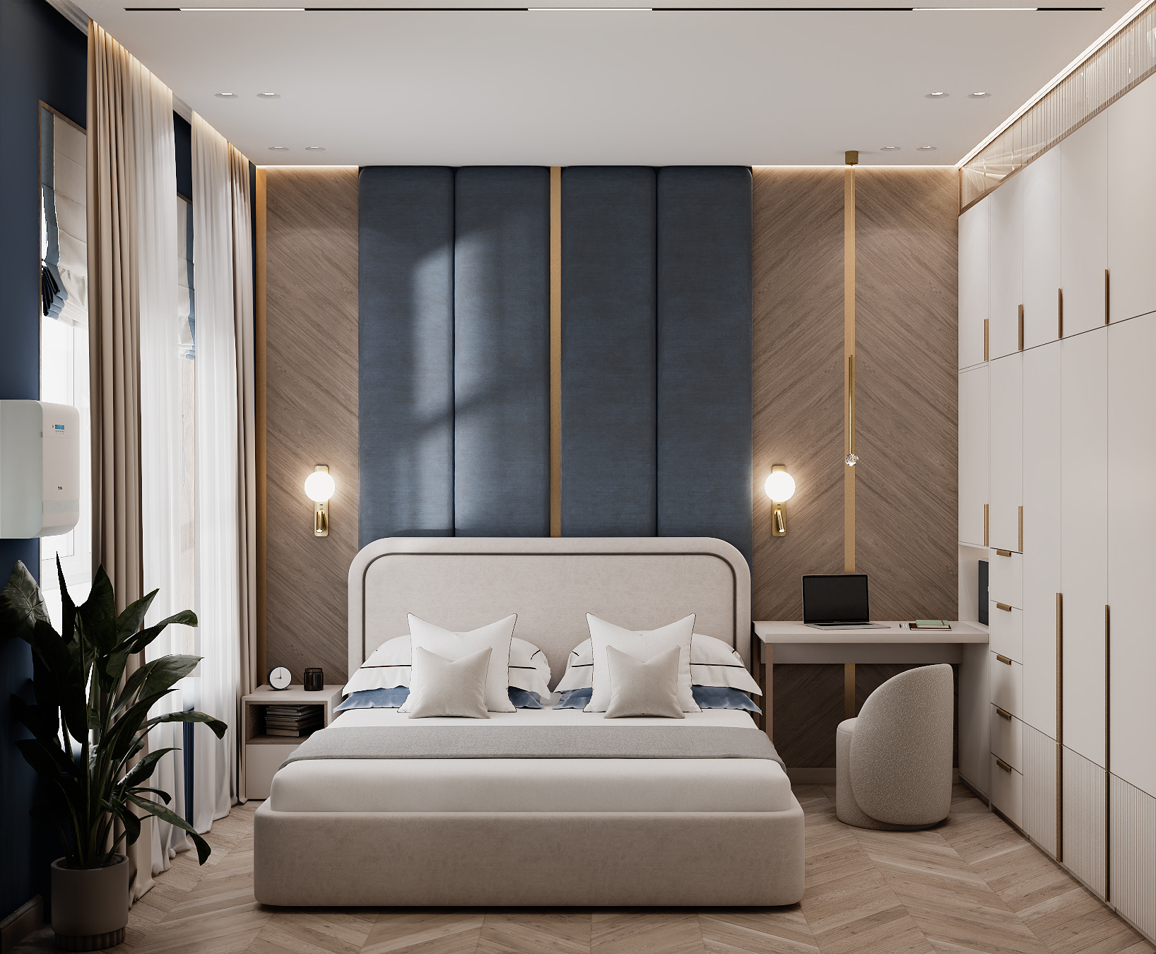 Дизайн квартиры в светлых тонах 45 кв. м.