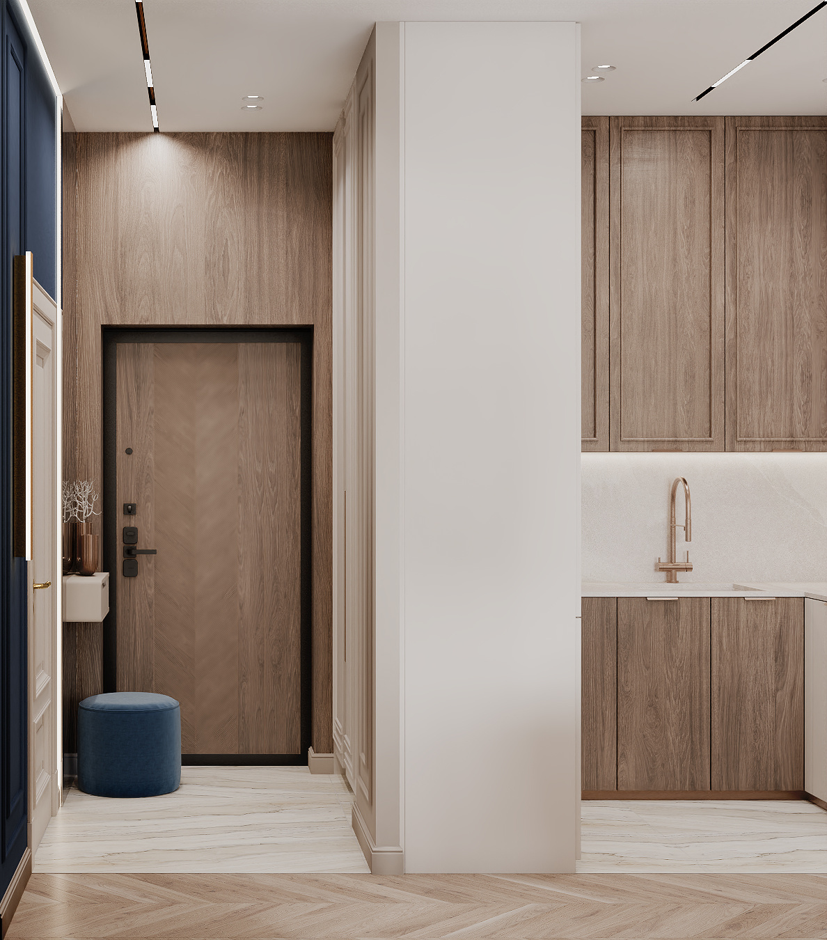 Дизайн квартиры в светлых тонах 45 кв. м.