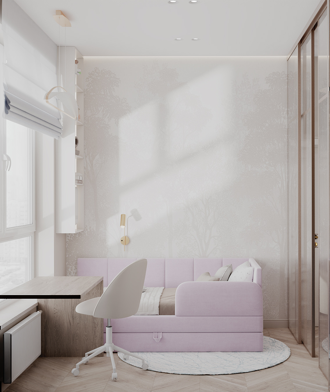 Дизайн квартиры в светлых тонах 45 кв. м.