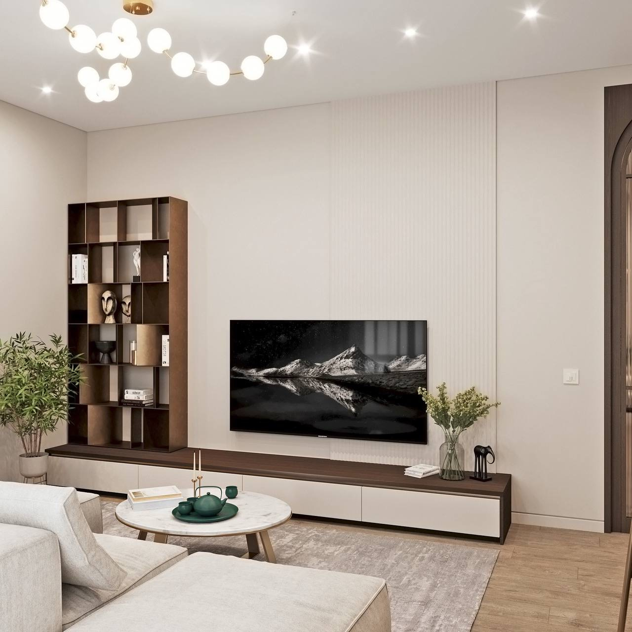 Обложка проекта: Современный интерьер квартиры 65 м² в светлых тонах