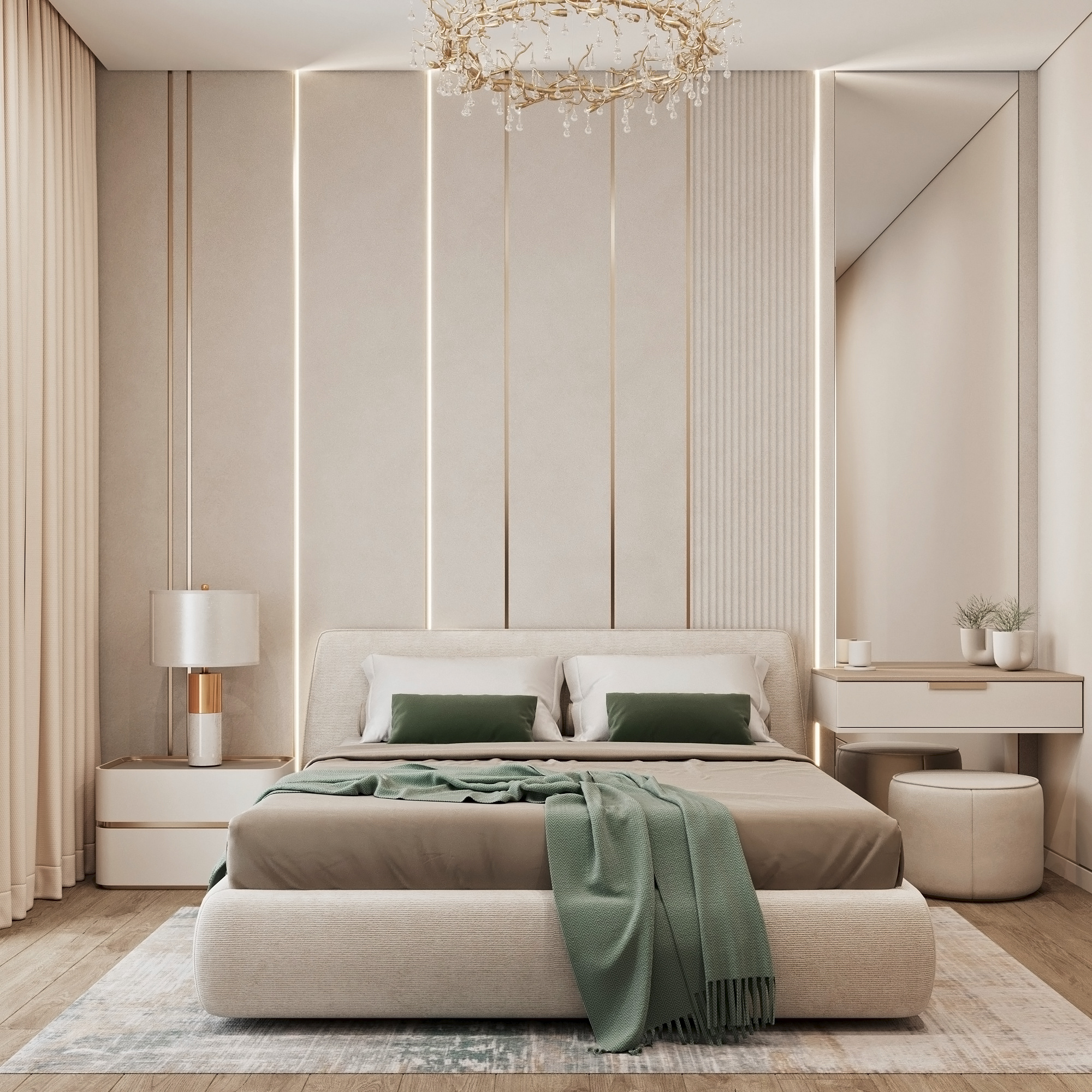 Современный интерьер квартиры 65 м² в светлых тонах